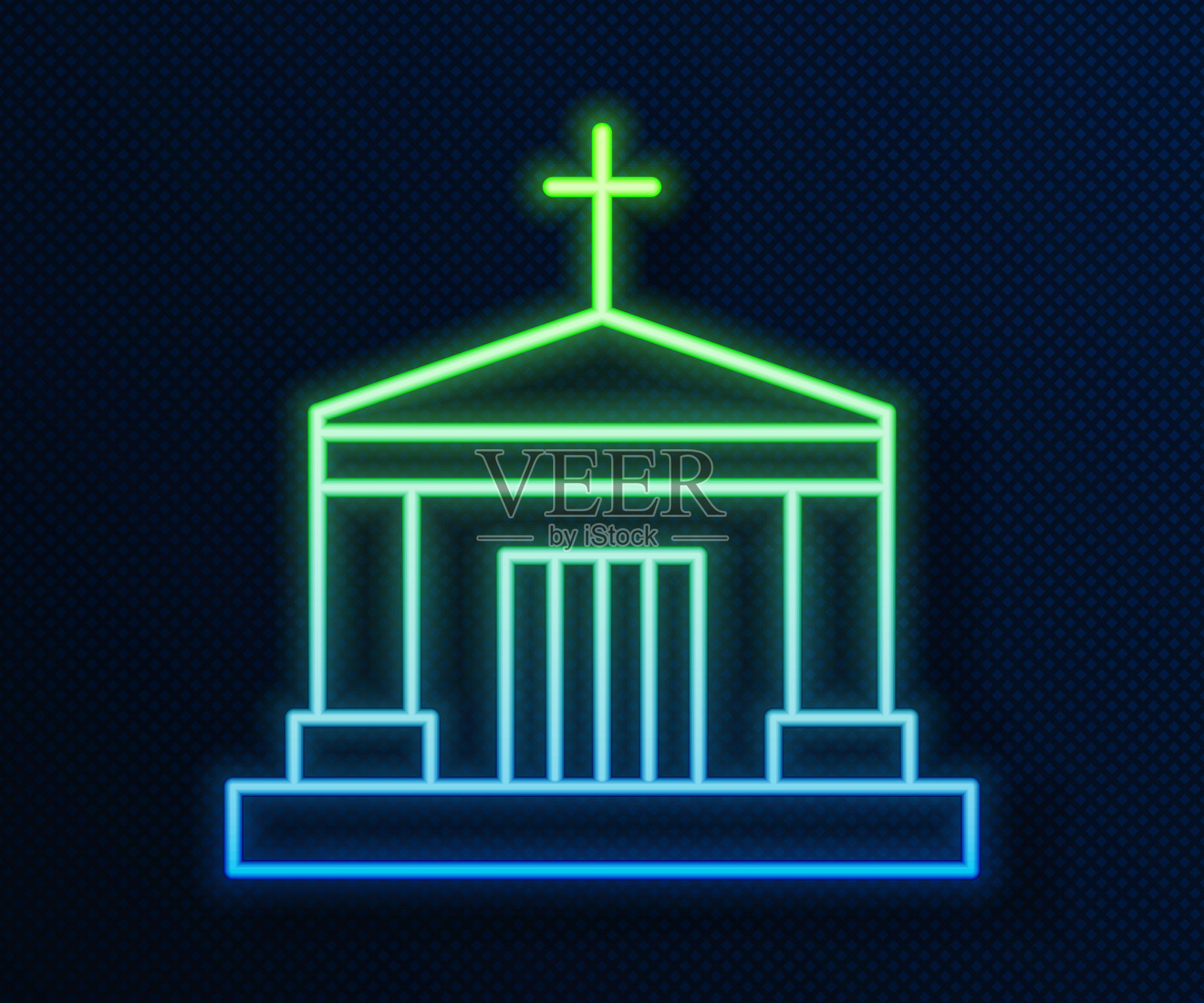 古老的地下室图标孤立在蓝色背景上。墓地的象征。埋葬死者的骨瓮或地窖向量设计元素图片