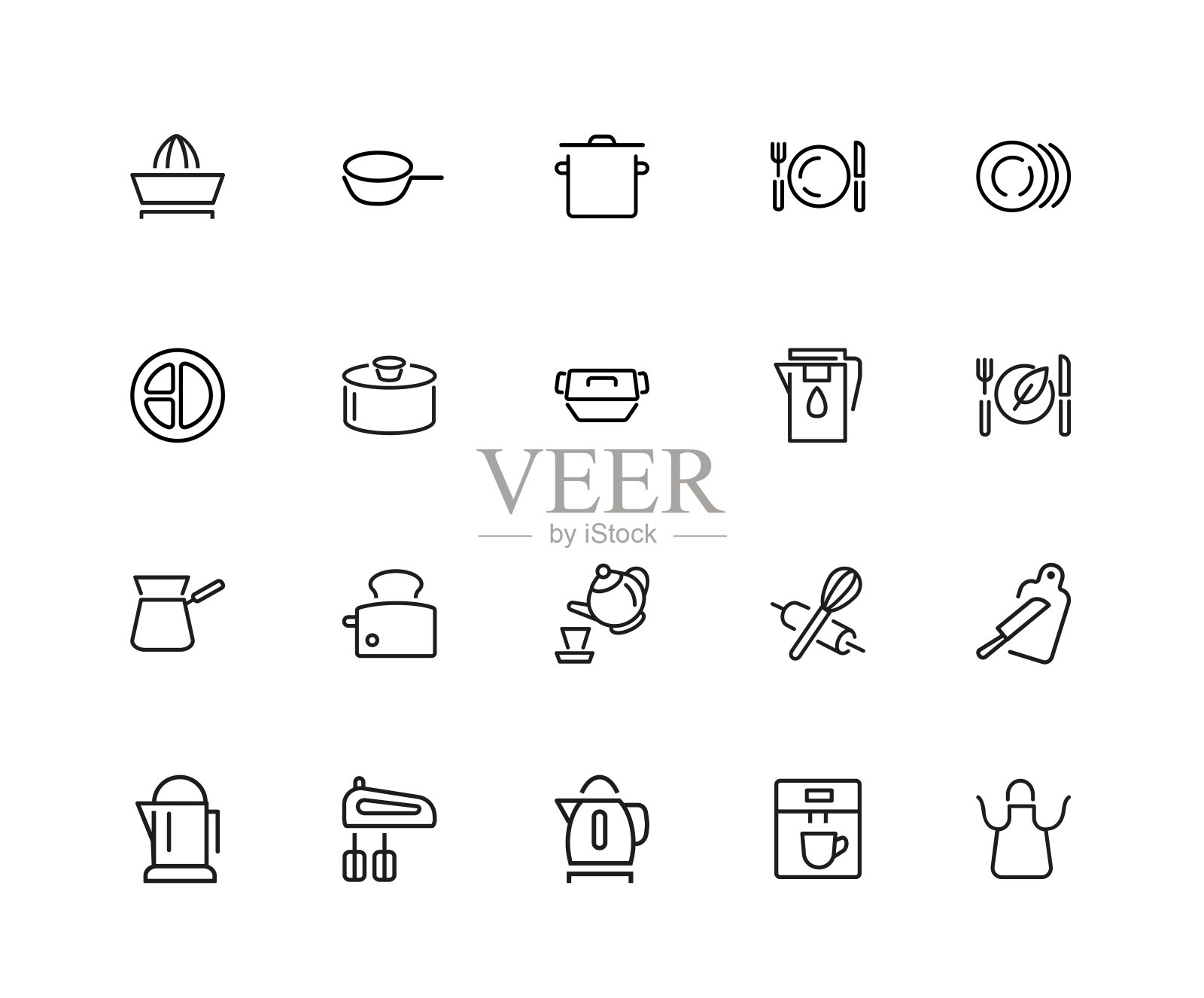 厨房工具图标集图标素材