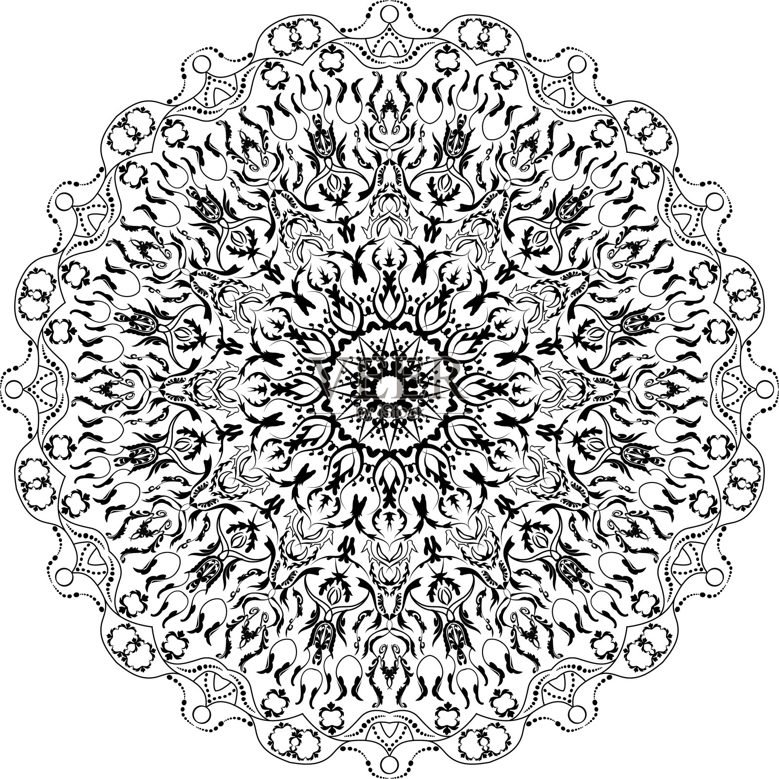 文摘曼荼罗9插画图片素材