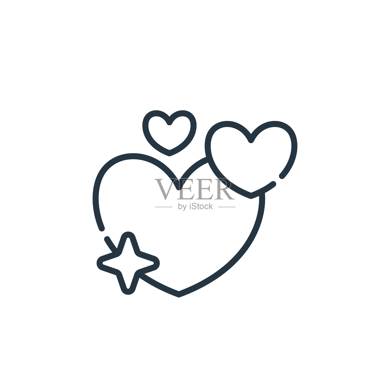 爱矢量图标。爱可编辑的中风。喜欢在网页、手机应用、logo、印刷媒体上使用线性符号。细线说明。矢量孤立轮廓绘制。插画图片素材