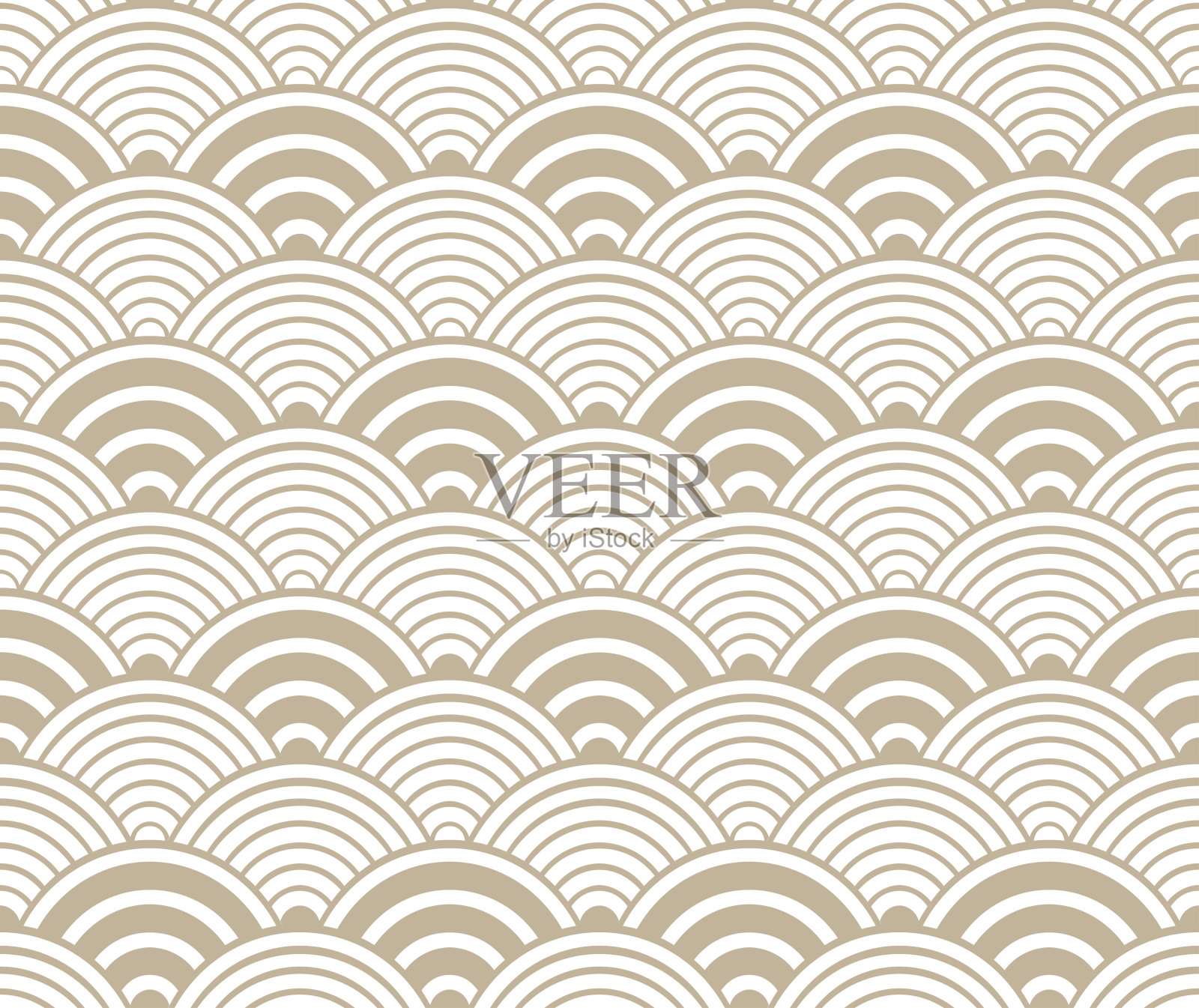 单色Seigaiha日本观赏波图案插画图片素材