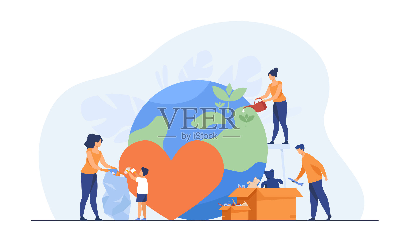 社会团队帮助慈善，分享希望设计元素图片