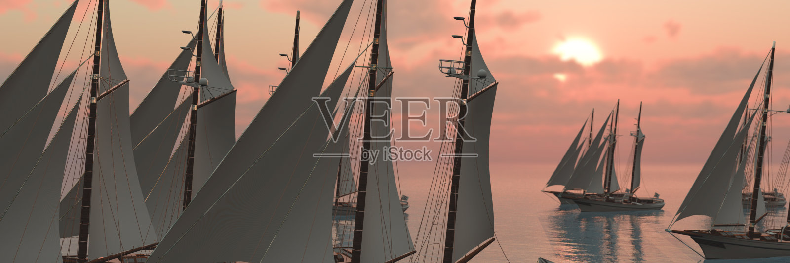 在海上航行的帆船照片摄影图片