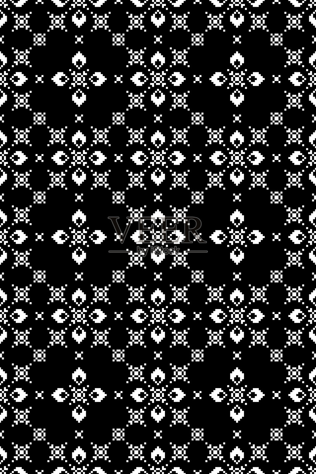 无缝花边图案与民俗花卉装饰。插画图片素材