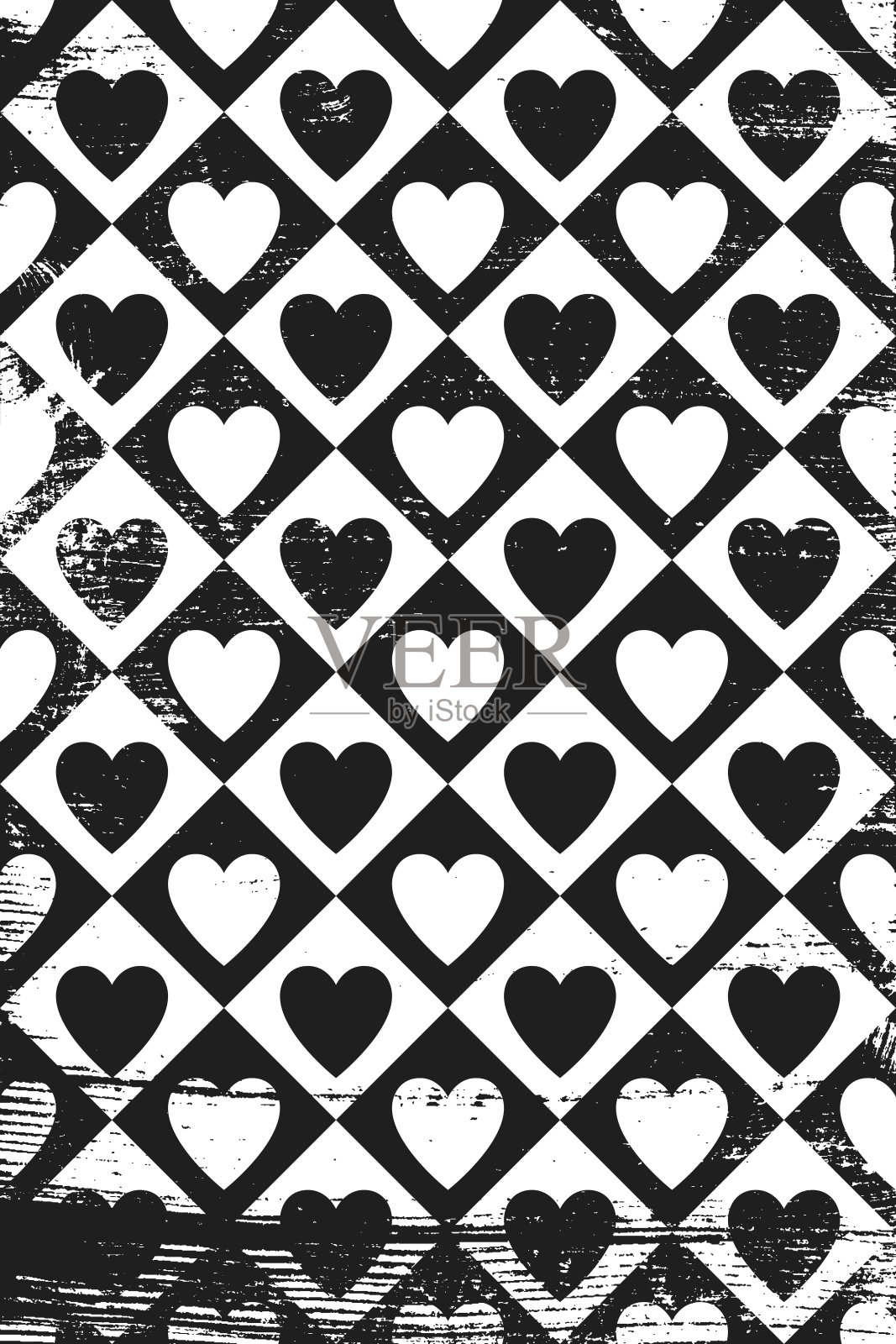 Grunge风格马戏团爱心图案插画图片素材