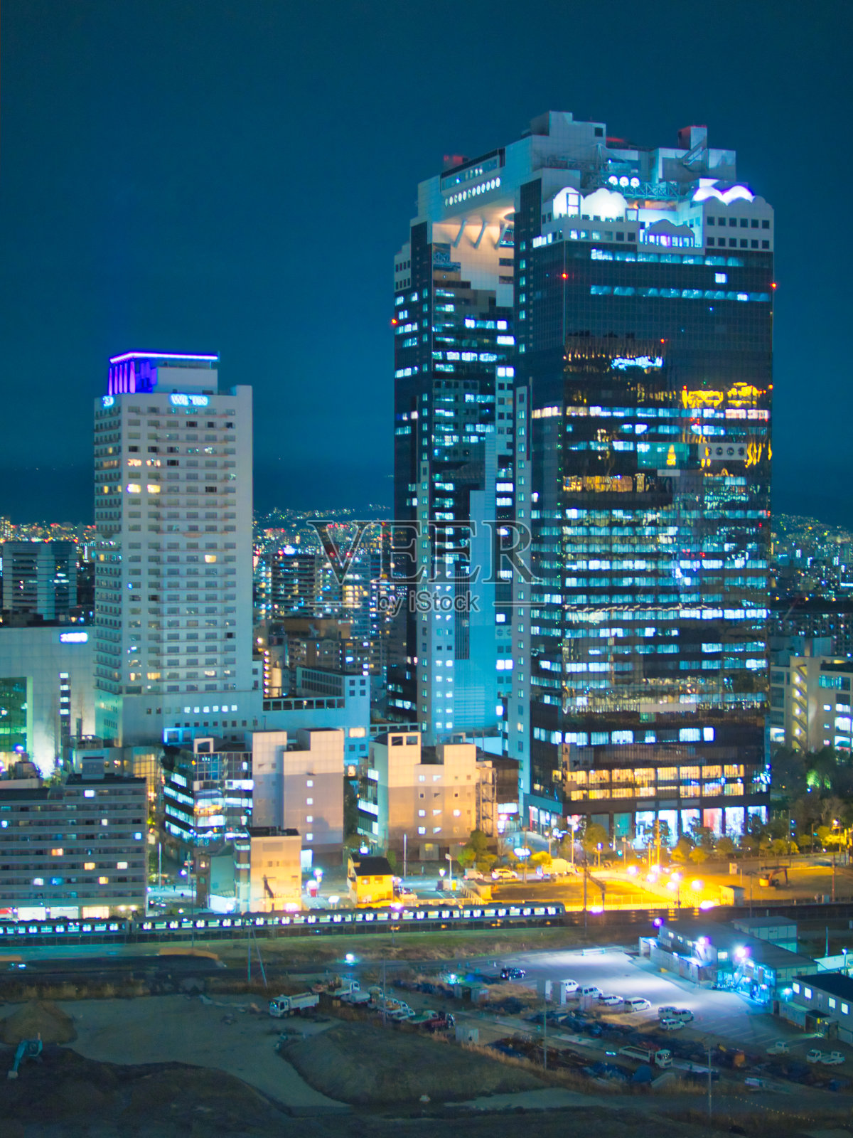 大阪城市灯光照片摄影图片