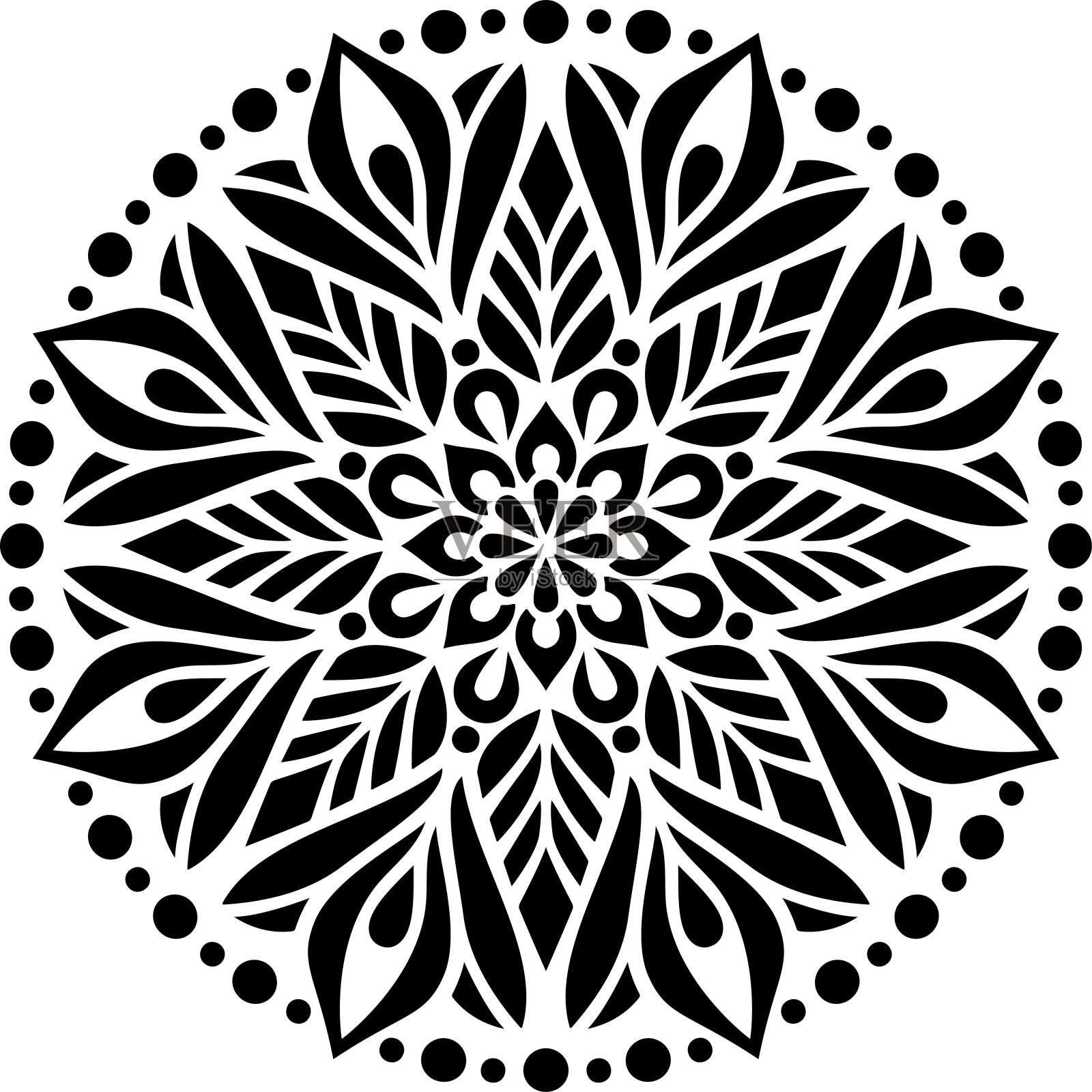 曼荼罗图案模板涂鸦素描插画图片素材