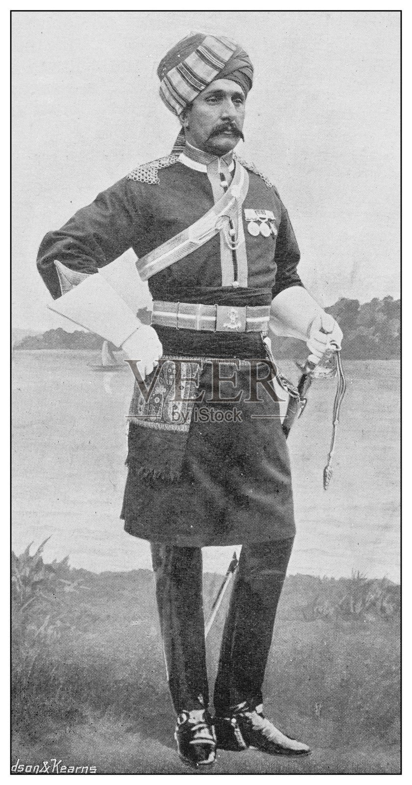 英国海军和陆军的古董照片:Rissaldar，孟加拉骑兵照片摄影图片