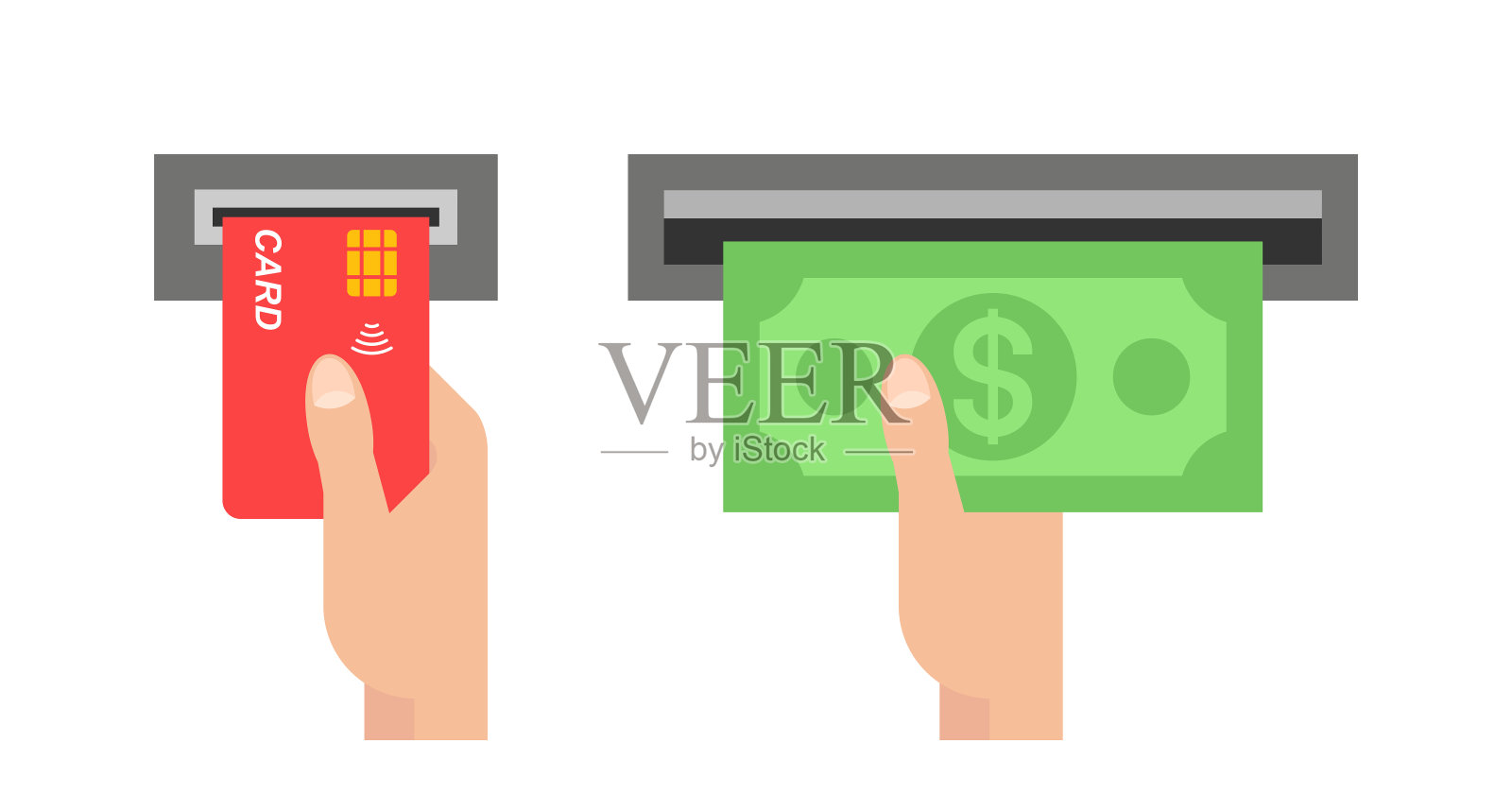 从银行提款插画图片素材