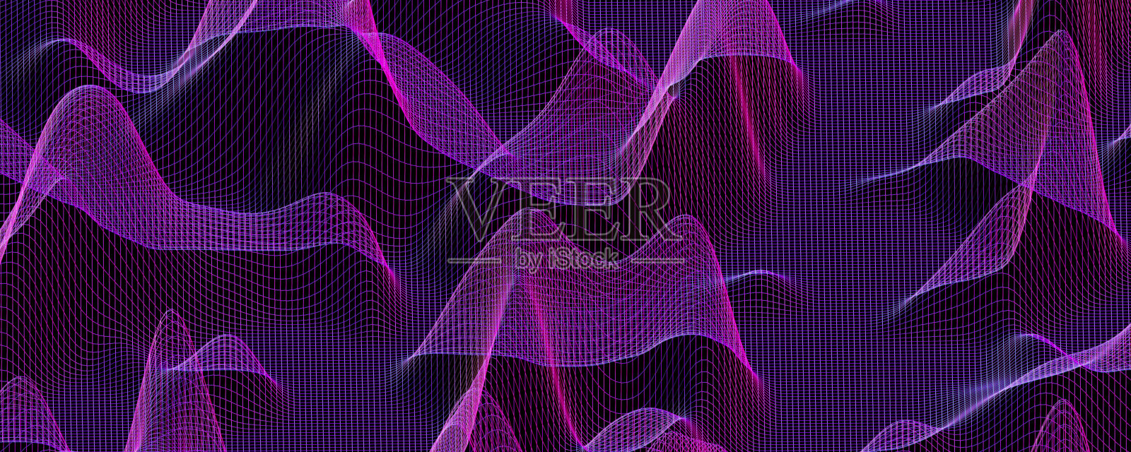 紫色霓虹数字技术波网丝3d渲染插图未来设计照片摄影图片