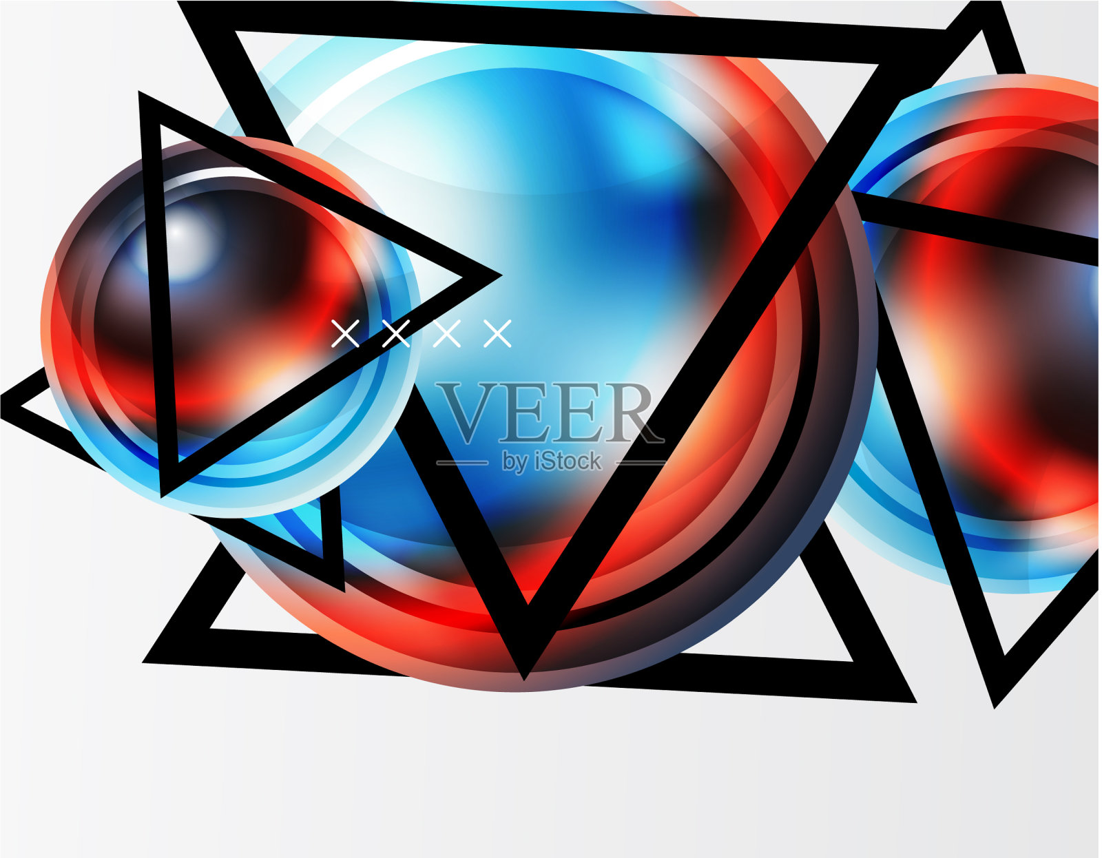 抽象背景-光泽玻璃气泡插画图片素材