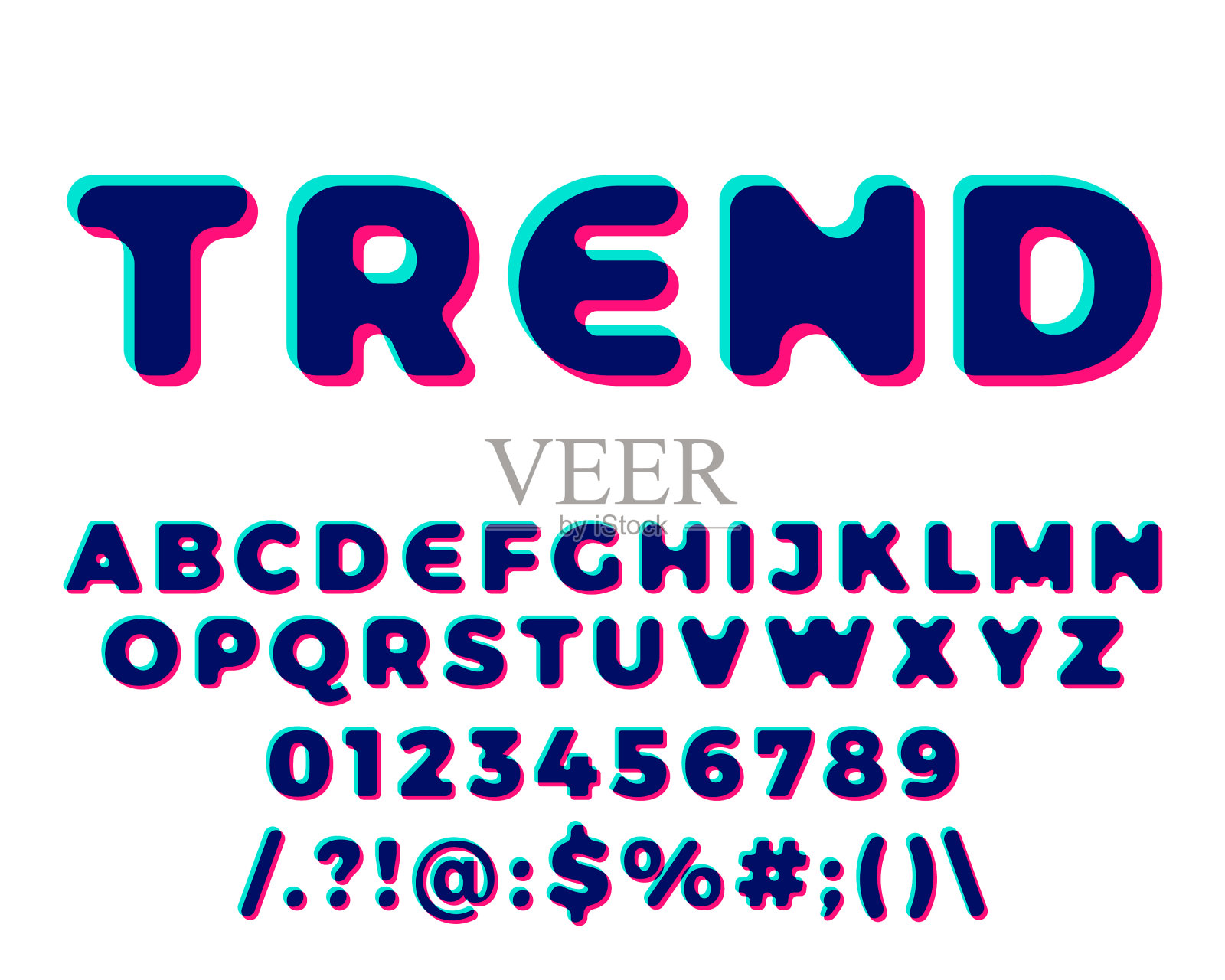 立体立体的字母和数字插画图片素材