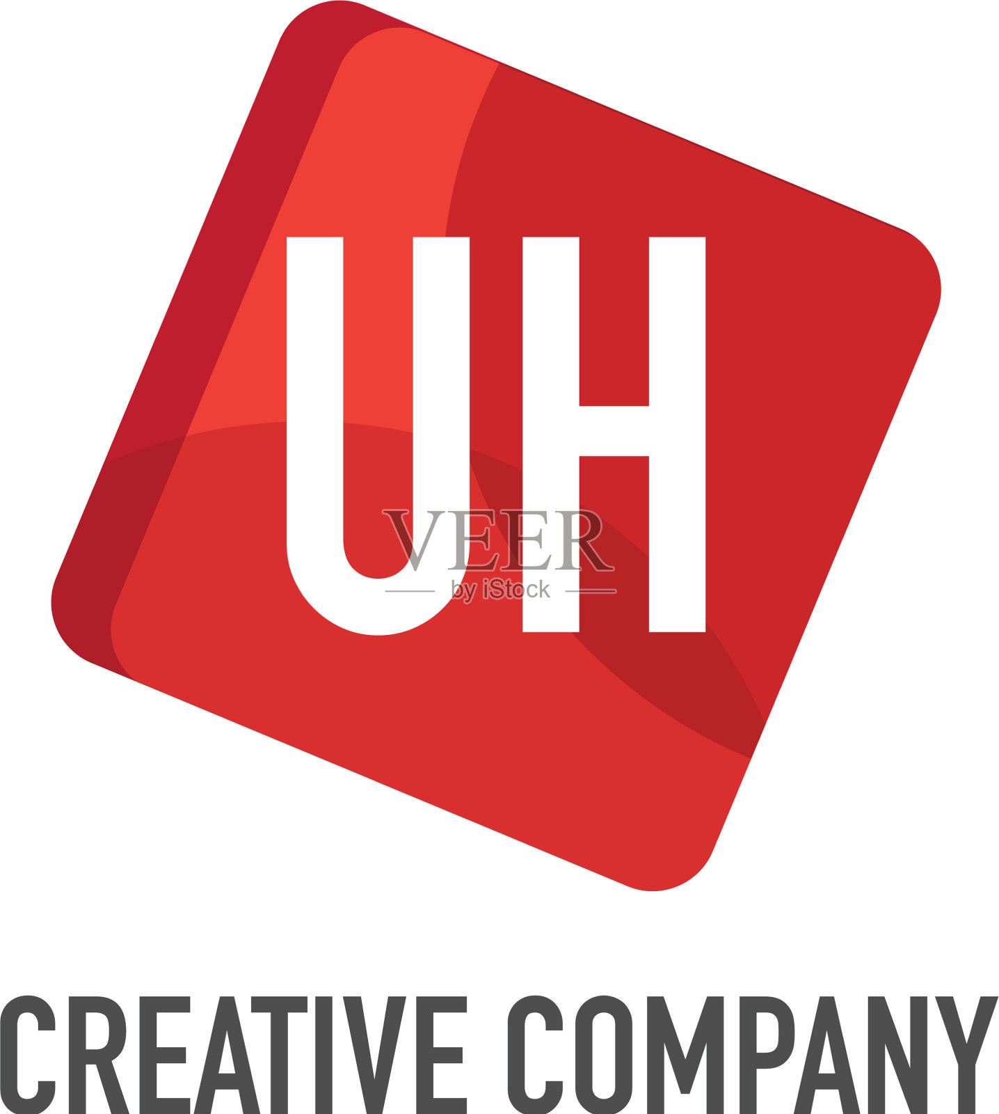 首字母uh标志模板设计插画图片素材