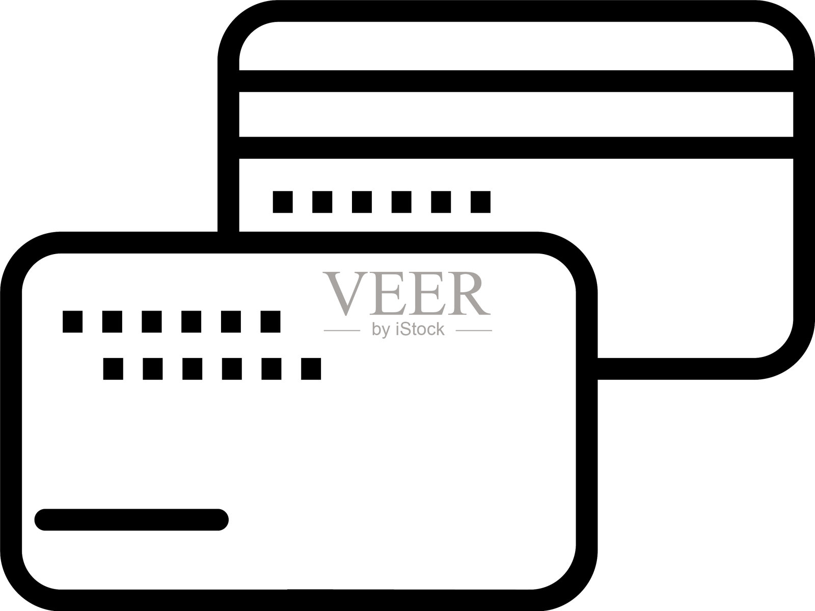 信用卡钱线风格图标设计元素图片
