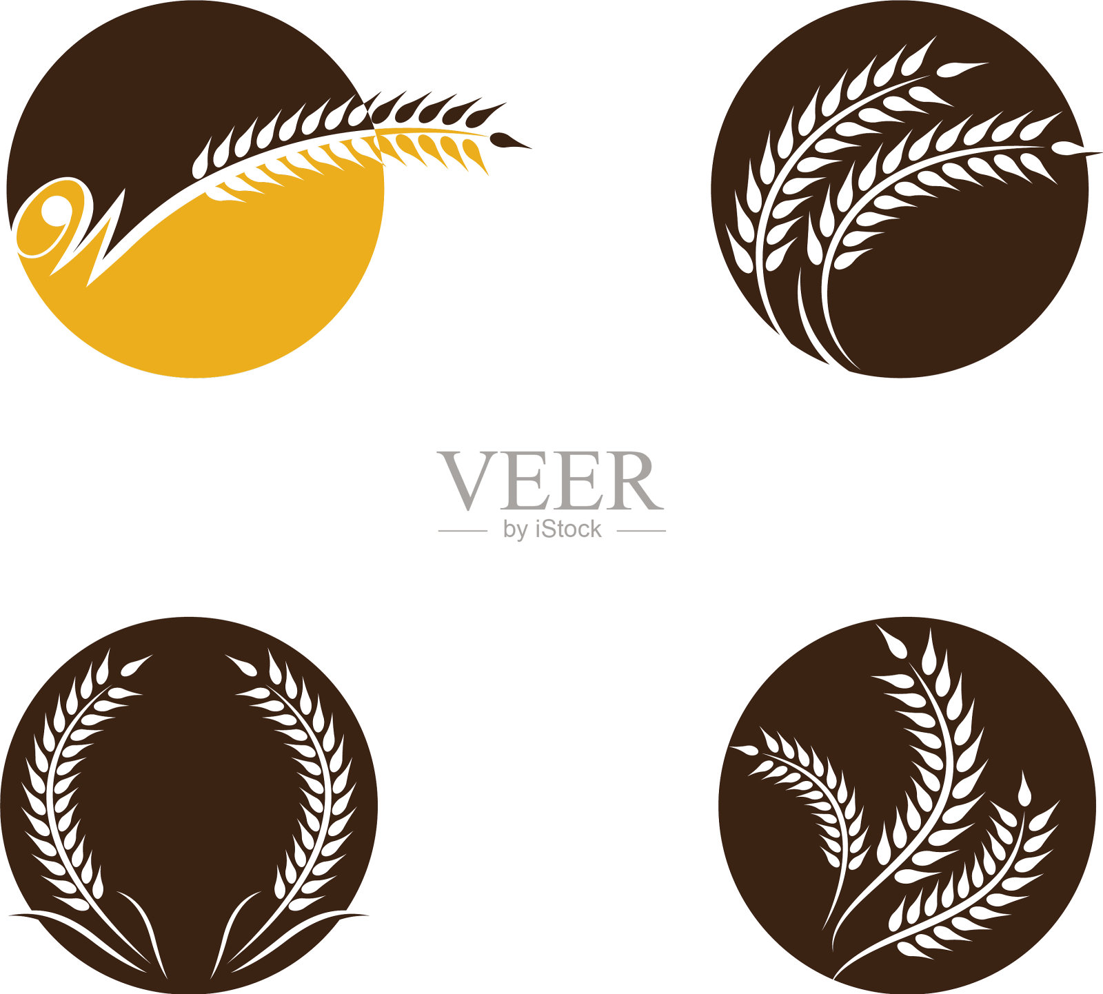 小麦图标插画图片素材