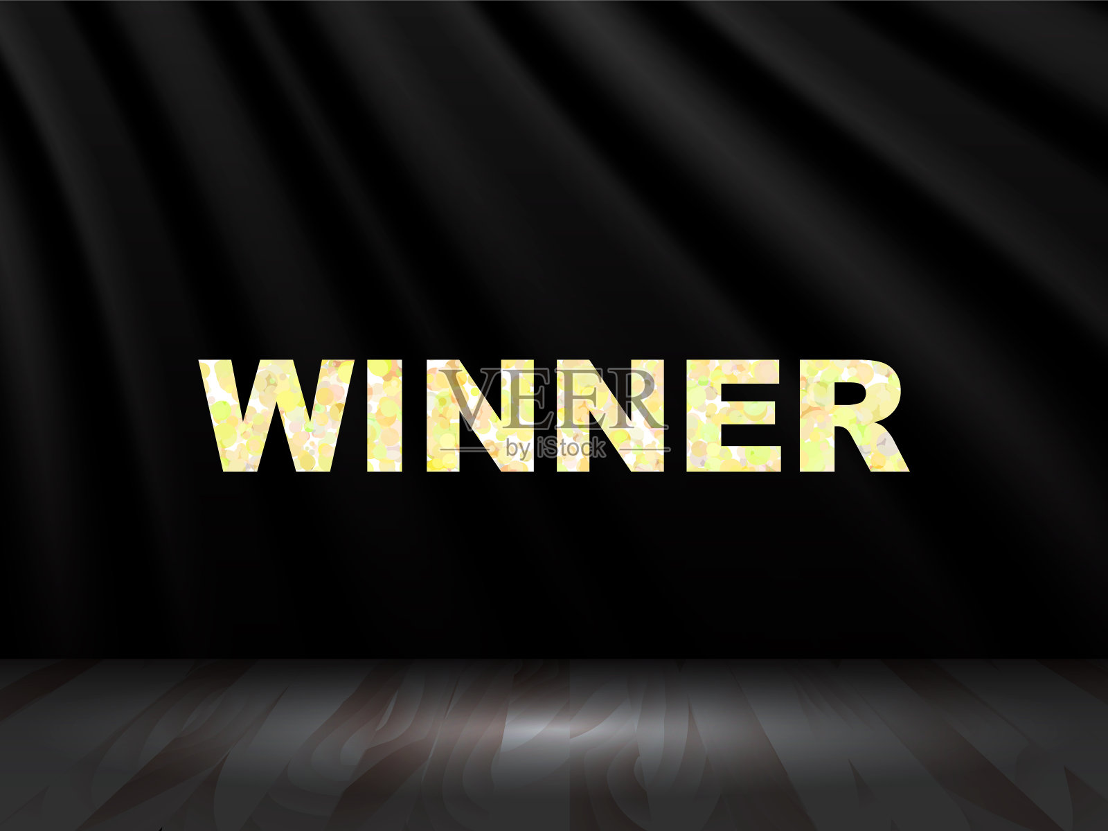 矢量插图。胜者金箔文字。插画图片素材