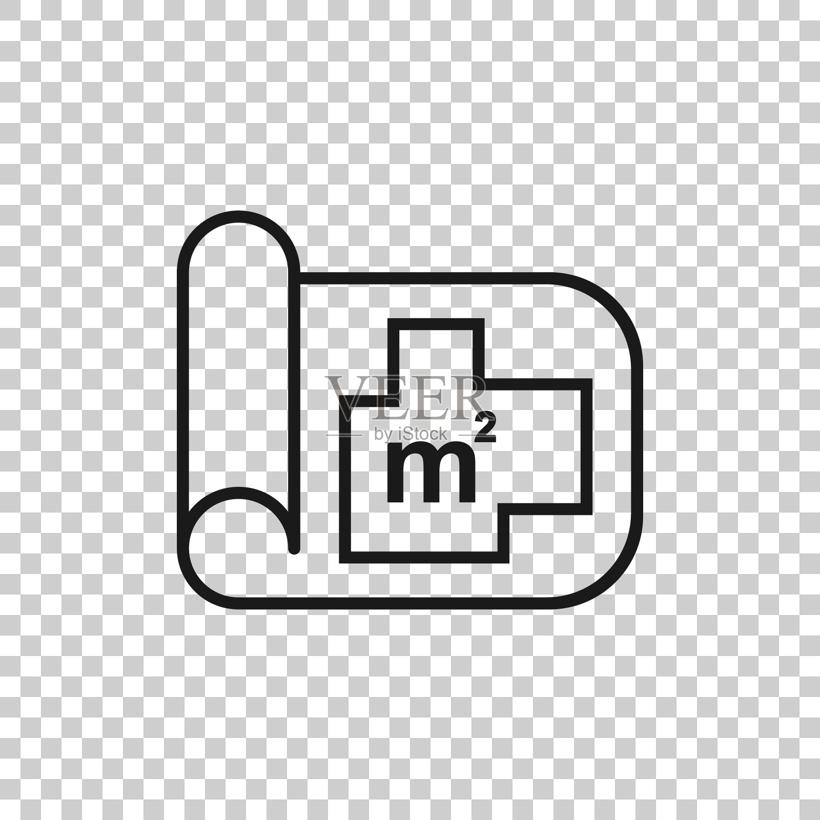 房间平面图图标在平面风格蓝图上的白色图标素材