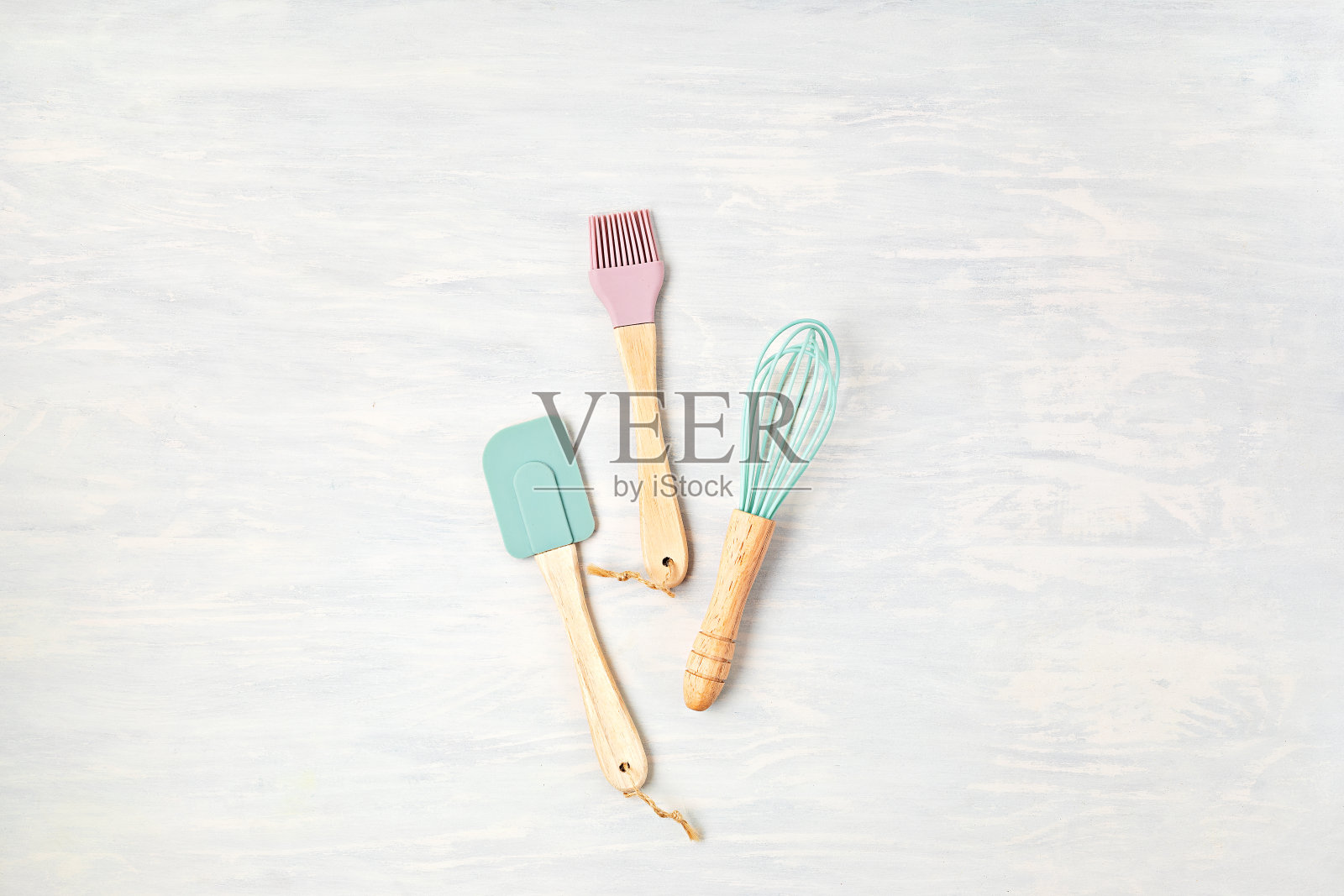 最小的组合与厨房用具与复制空间。健康饮食，家庭烹饪，网上食谱，网络课程概念。模型照片摄影图片