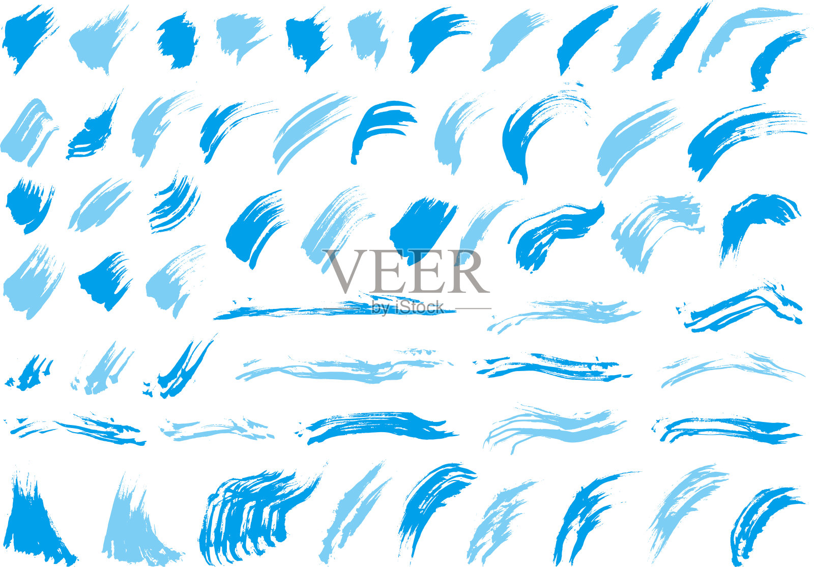 用毛笔写的材料的集合插画图片素材