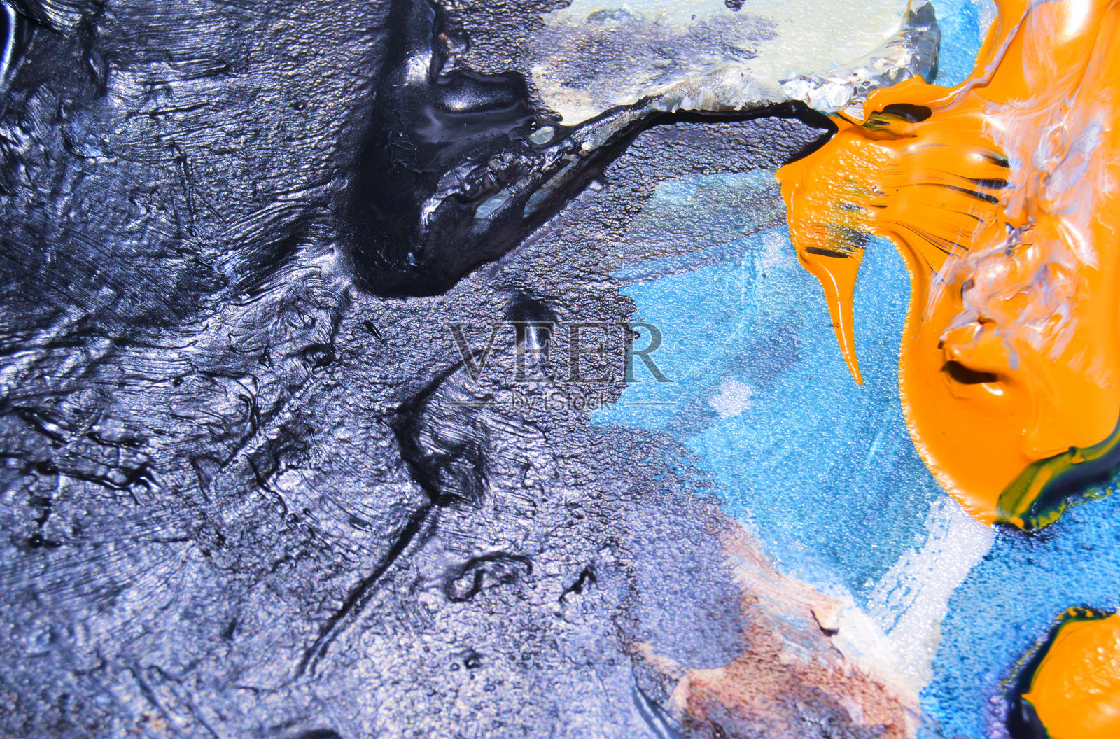 调色板上丙烯酸染料照片摄影图片