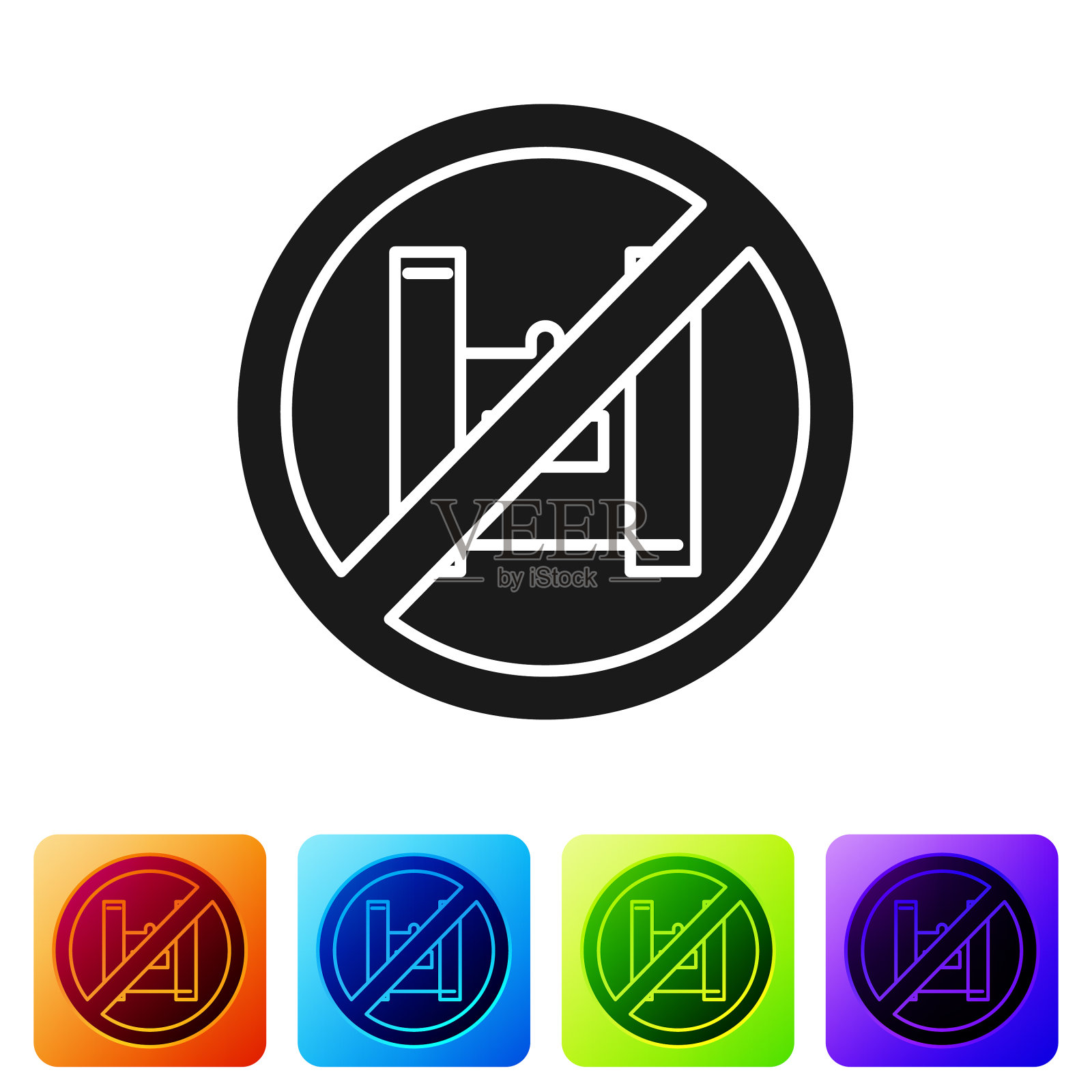 黑色说不，塑料袋海报图标孤立图标素材