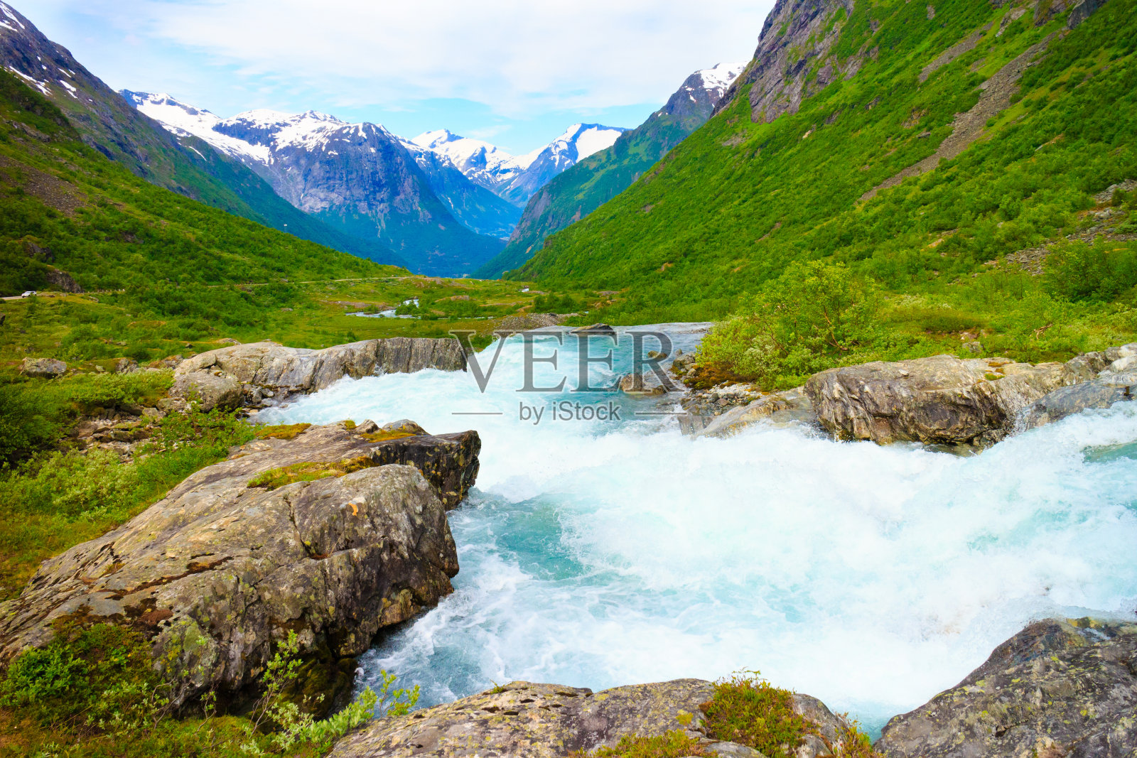 挪威的维德福森瀑布照片摄影图片
