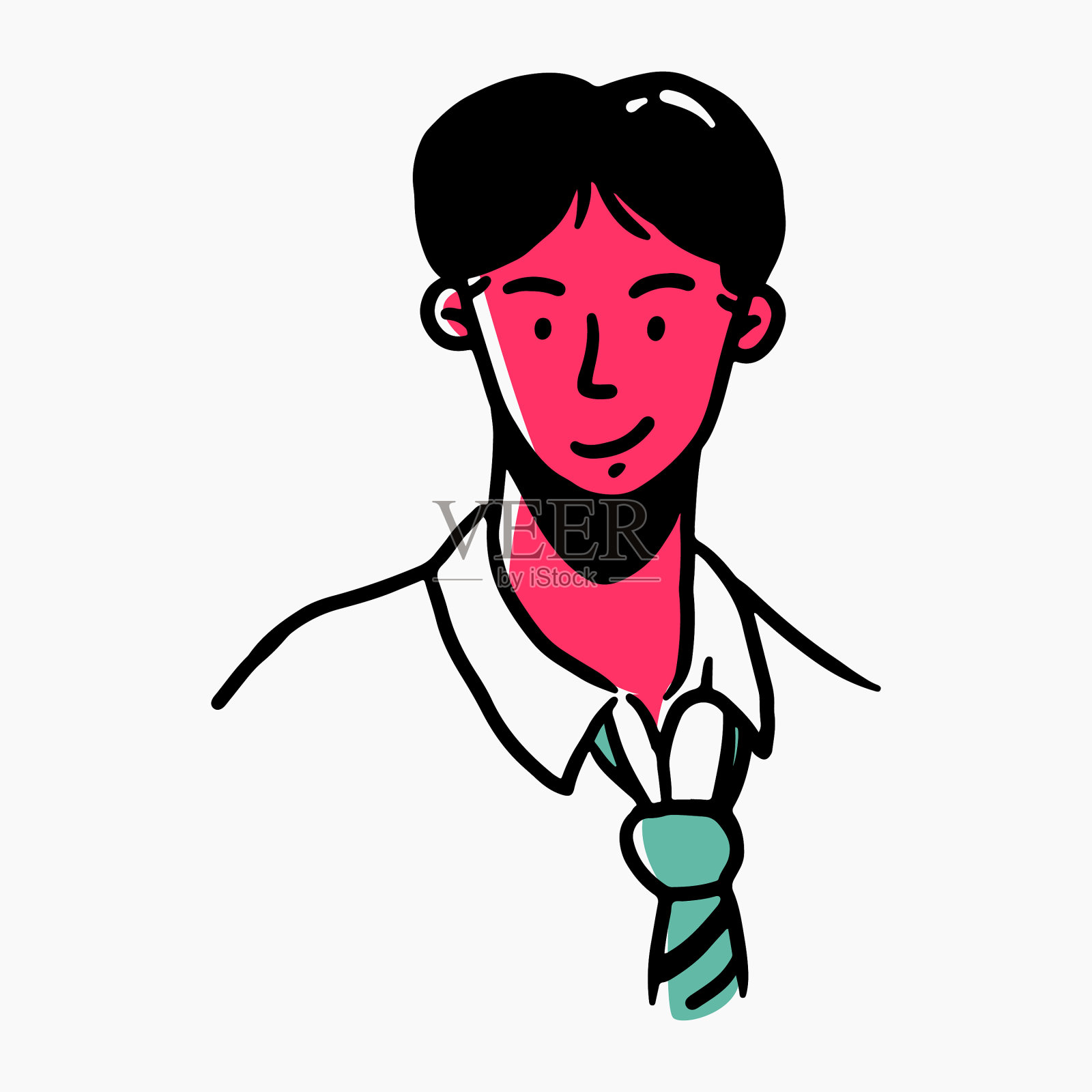 人的化身孤立在白色背景上插画图片素材