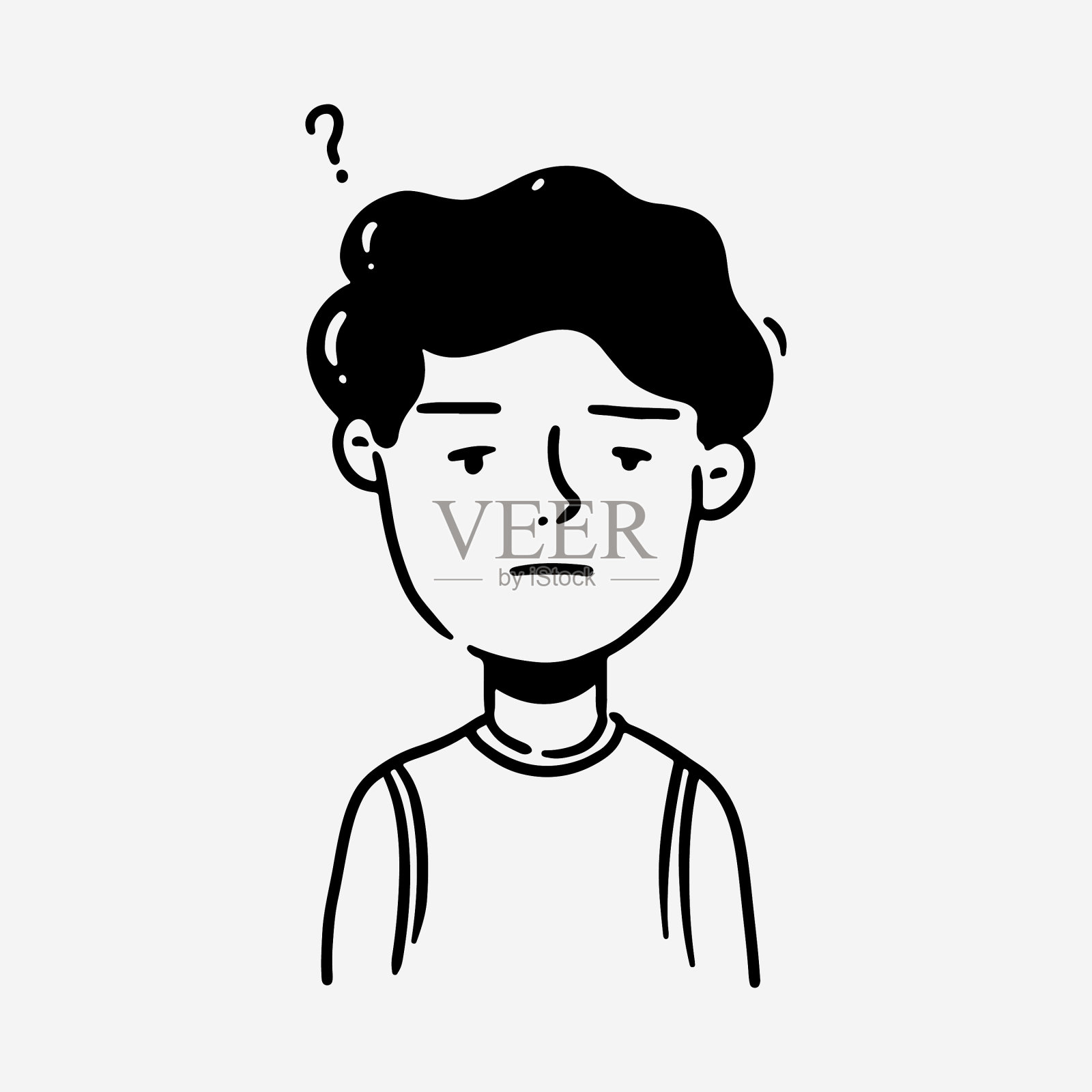 人手绘头像人类活动孤立插画图片素材