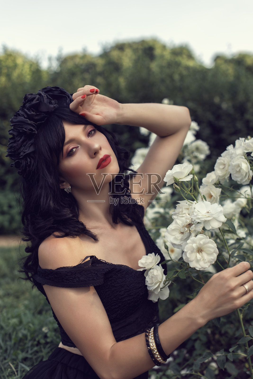 在公园的花期拍照照片摄影图片