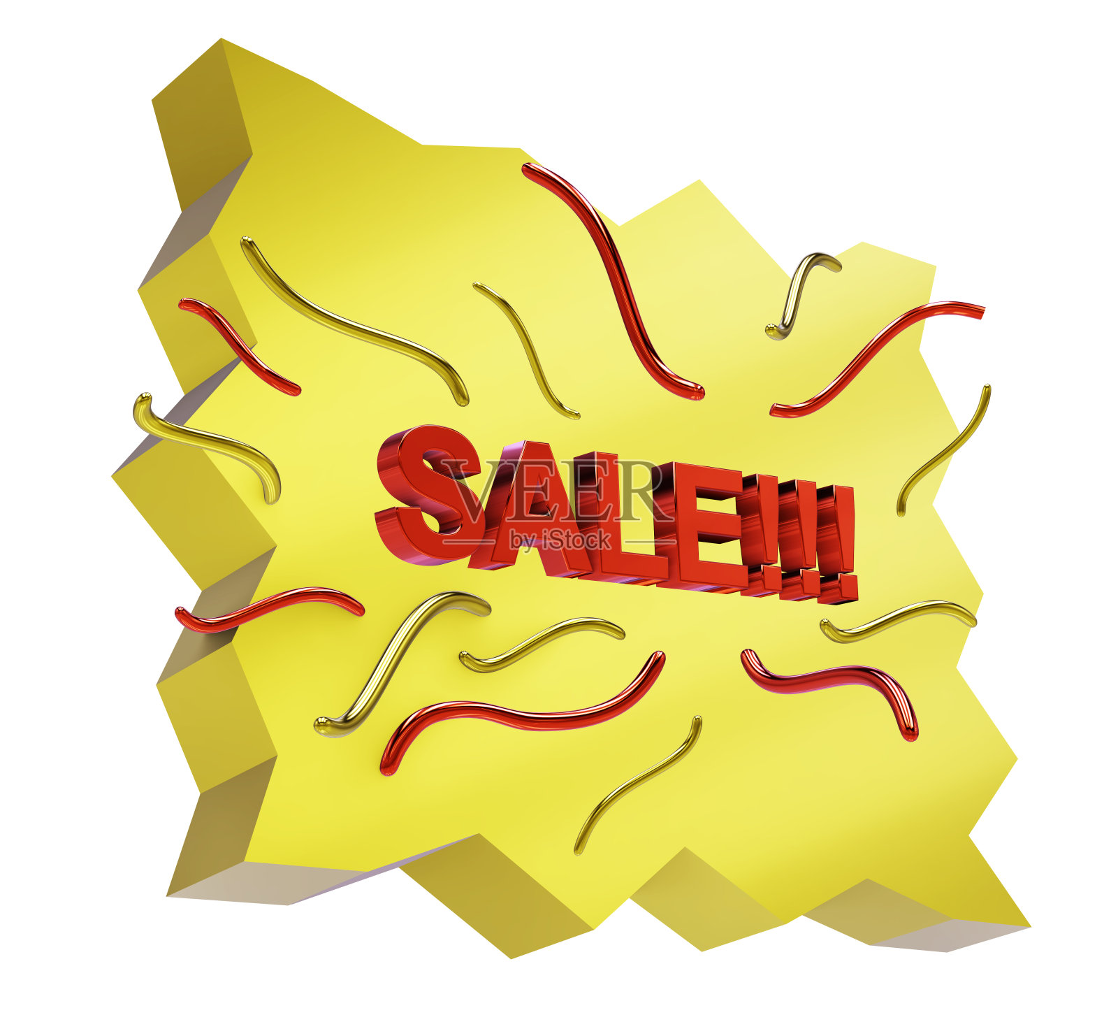 3d字母销售与百分比孤立在白色。三维演示照片摄影图片