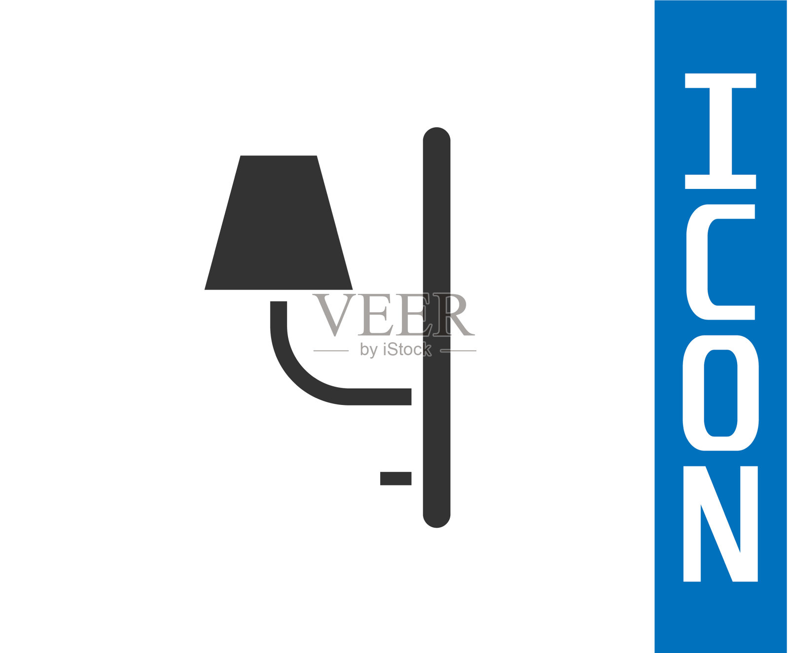 灰色壁灯图标孤立在白色背景上插画图片素材