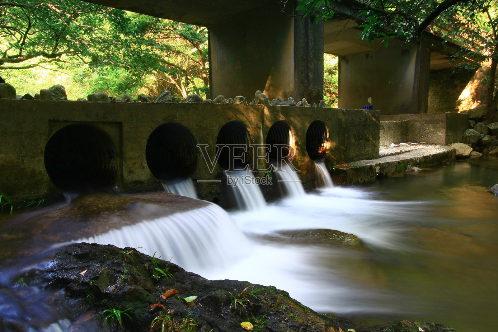 2008年8月3日香港城门水塘一条河照片摄影图片