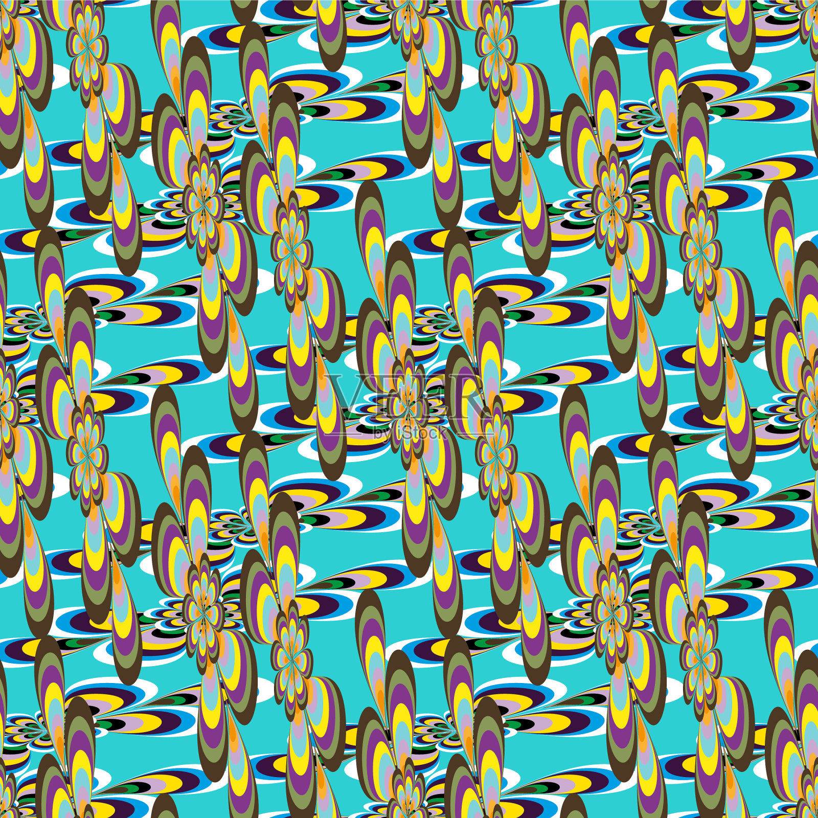 色彩抽象的民族无缝图案涂鸦插画图片素材