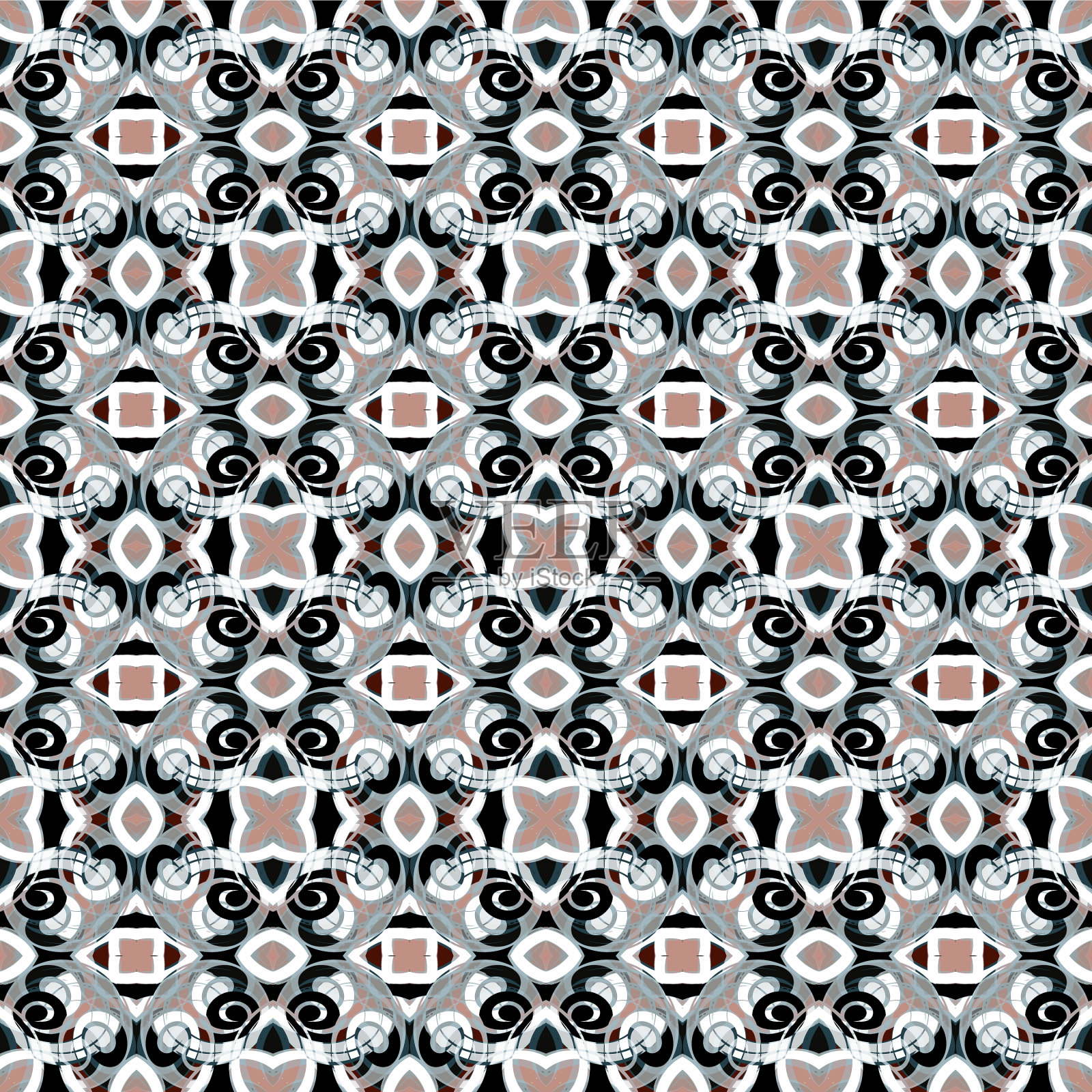 色彩抽象的民族无缝图案涂鸦插画图片素材