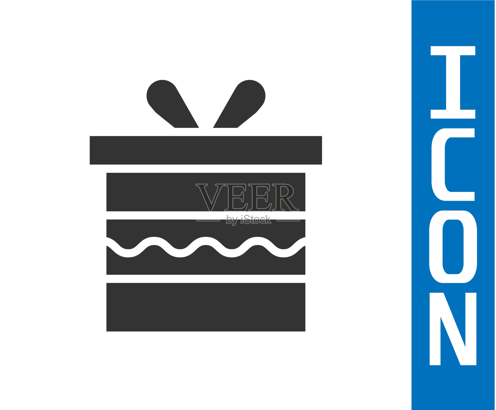 灰色礼盒图标孤立在白色背景插画图片素材