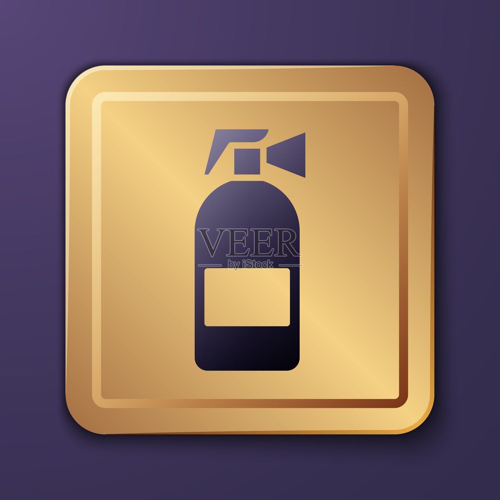 紫色灭火器图标隔离在紫色上插画图片素材