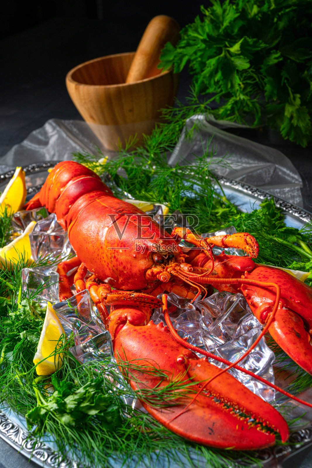冰冻龙虾照片摄影图片