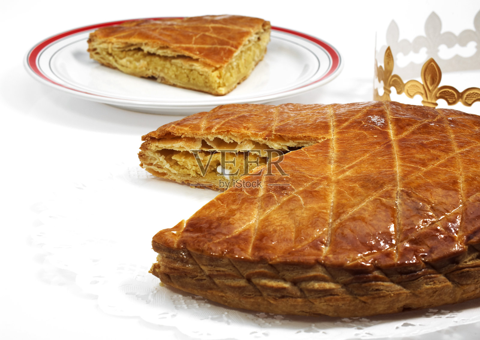 庆祝主显节的法式国王蛋糕照片摄影图片