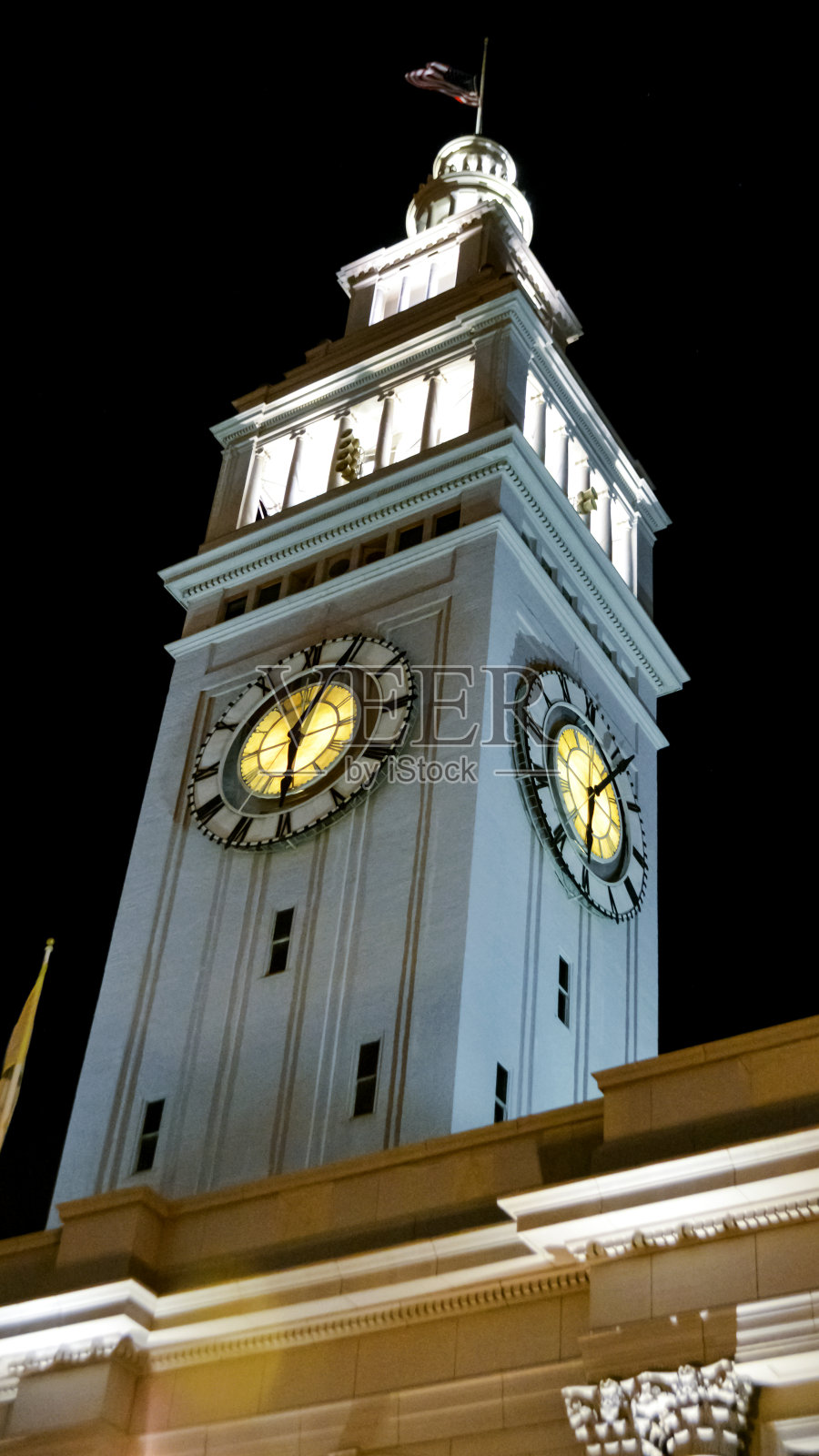 旧金山渡轮大楼的夜晚照片摄影图片