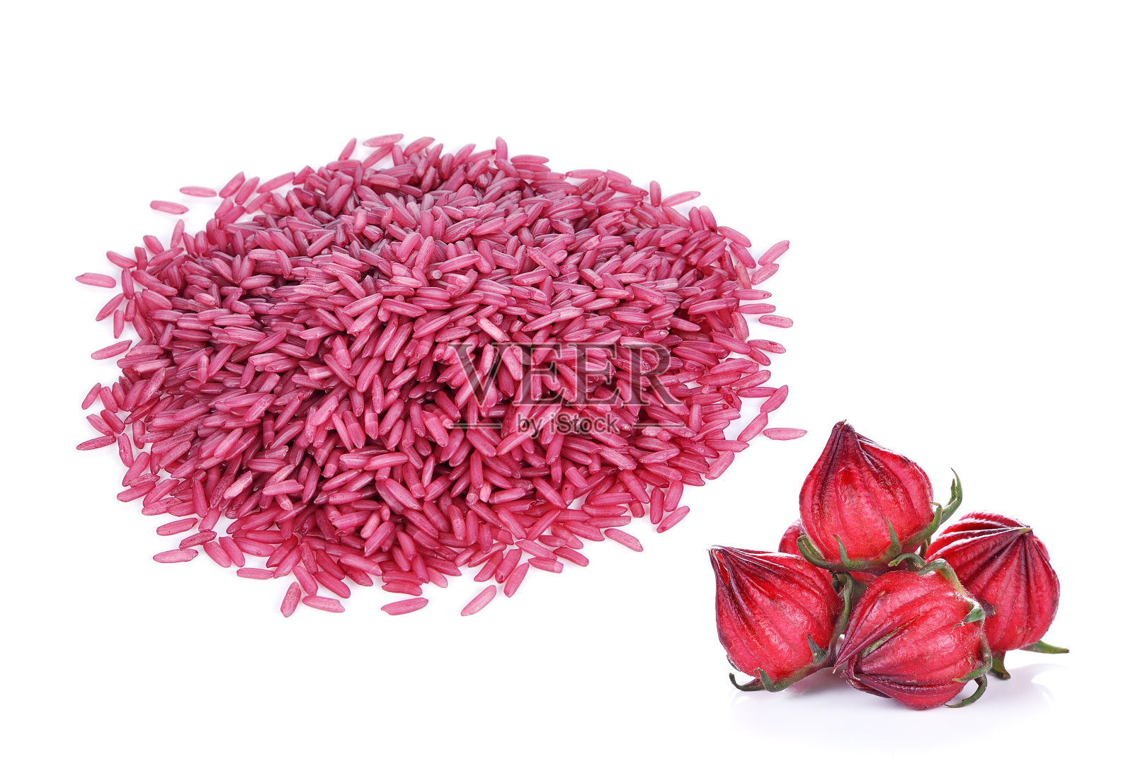 茉莉花米涂上玫瑰。照片摄影图片