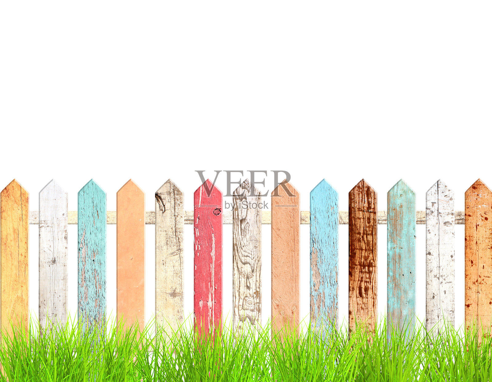 质朴的木栅栏和绿草照片摄影图片