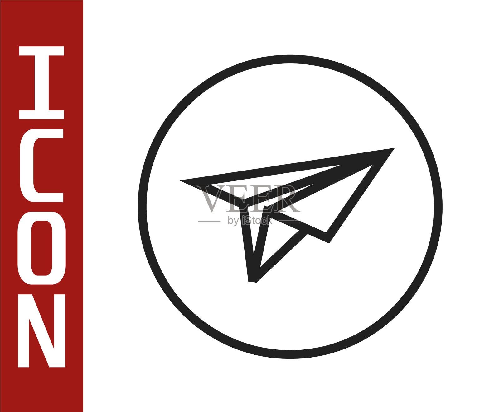 黑线纸平面图标孤立在白色上图标素材