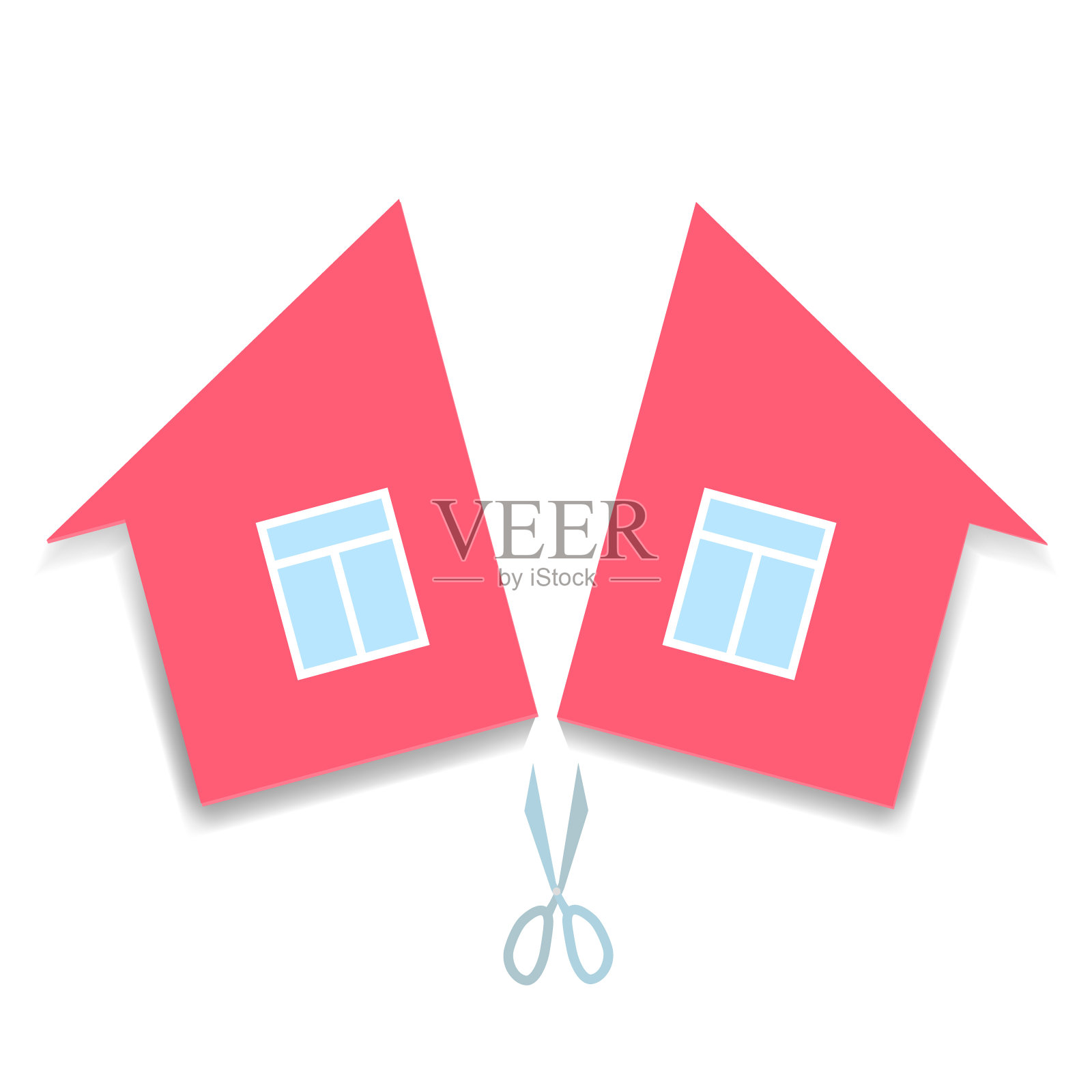 离婚与财产分割的概念设计元素图片