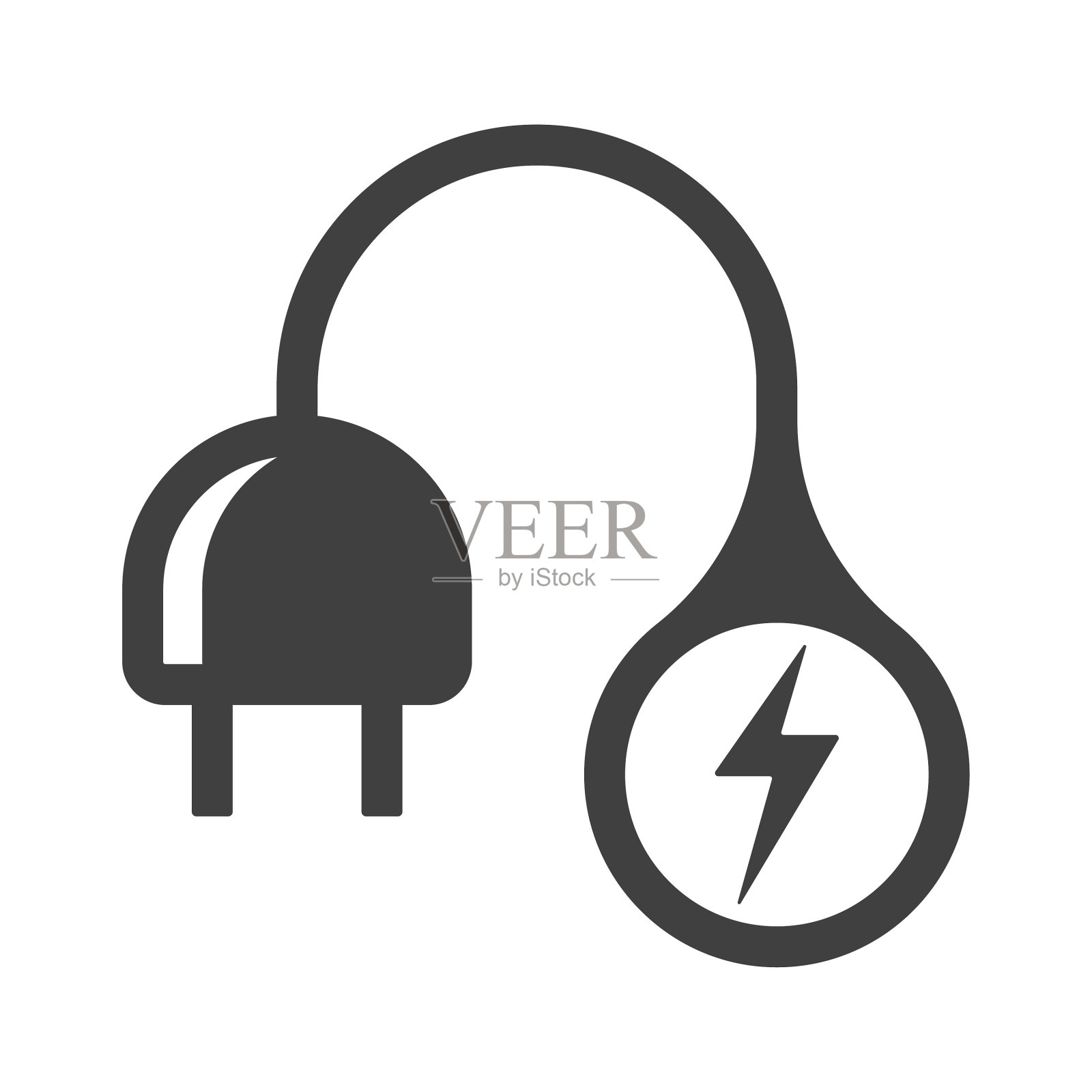 把电插头连接到电上图标素材