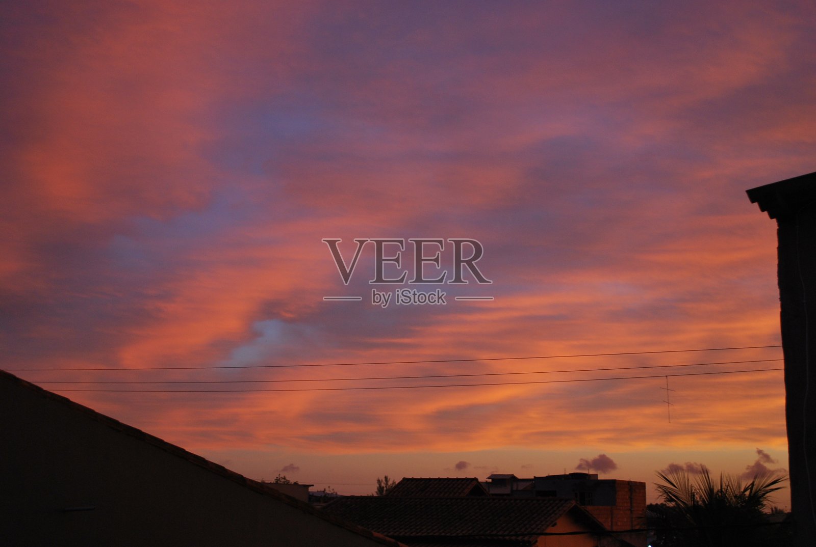 巴西海边度假胜地的美丽日落照片摄影图片