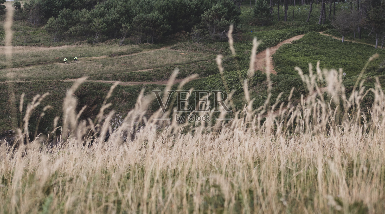 日落时骑自行车的人在山上照片摄影图片