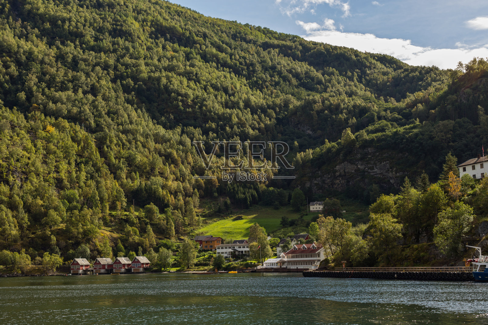 山谷，港口和奥兰峡湾的观点照片摄影图片