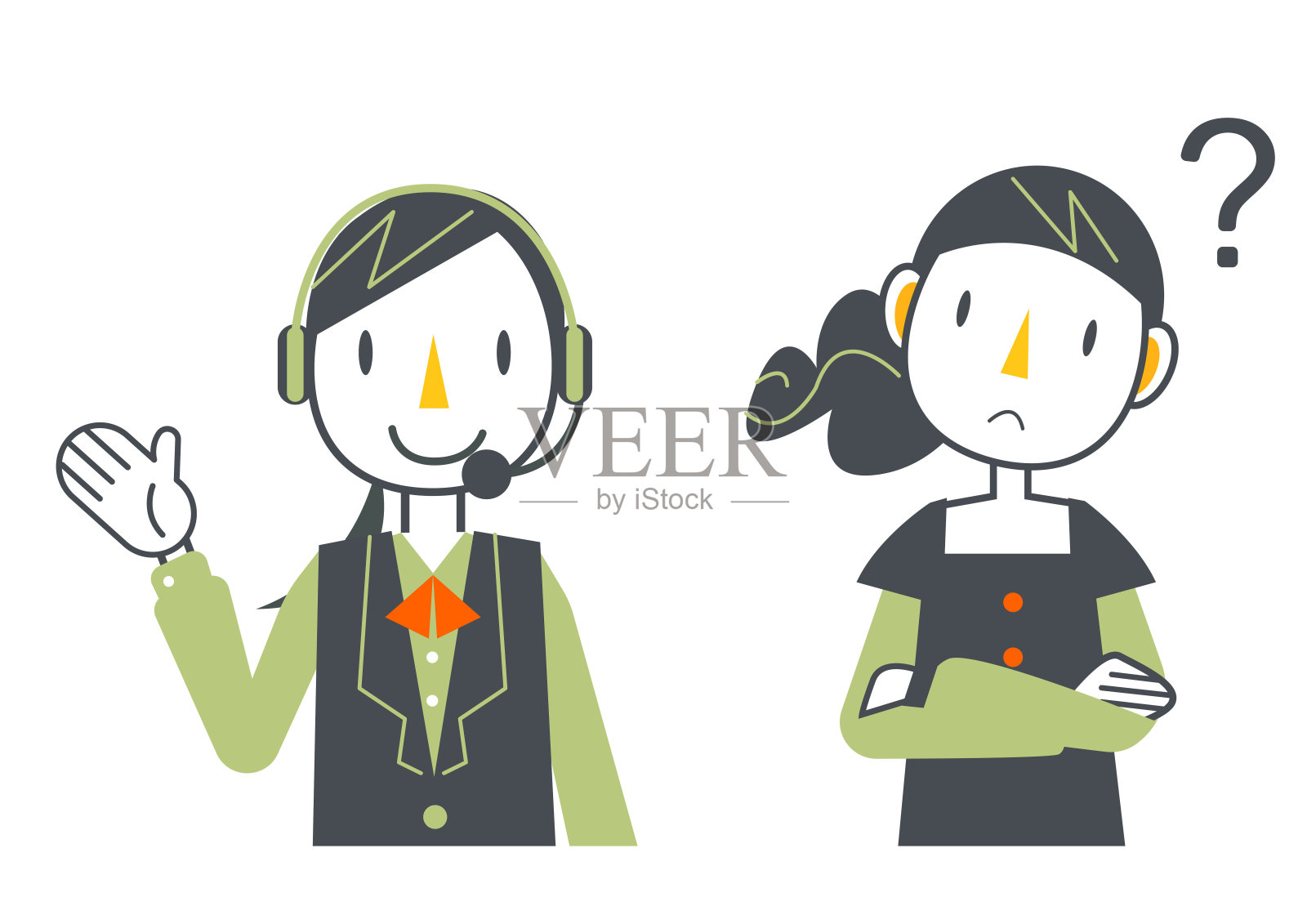 工人和客户，问答设置，操作员设计元素图片