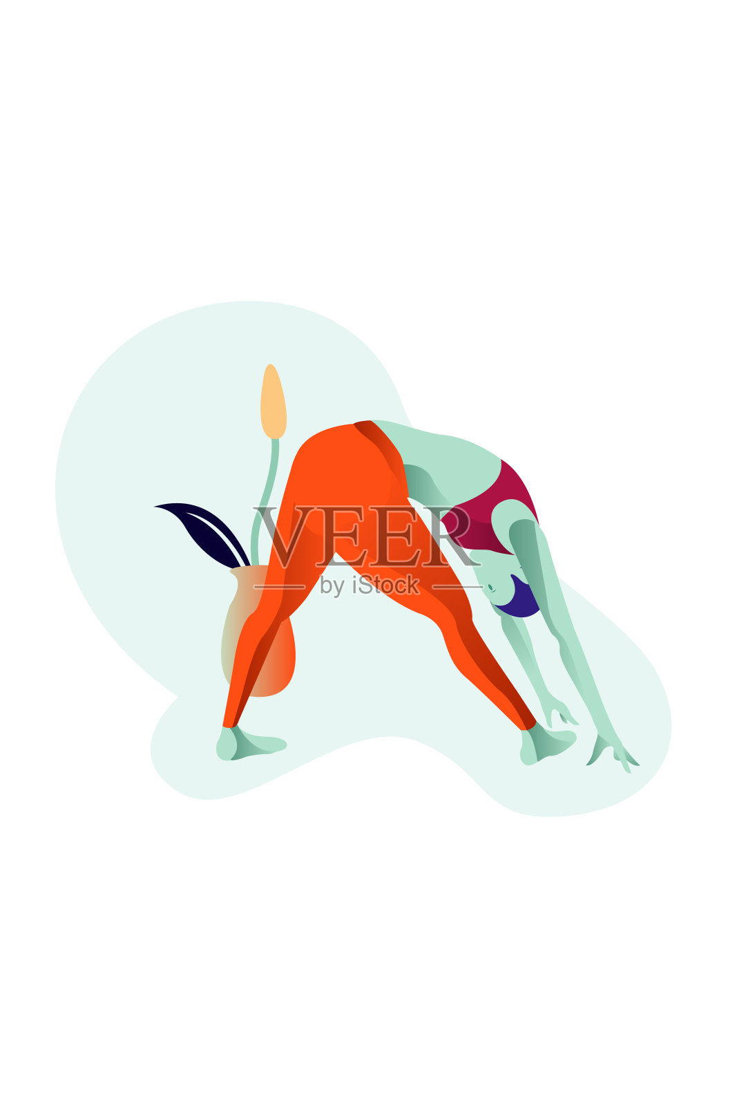 矢量插图瑜伽运动运动插画图片素材