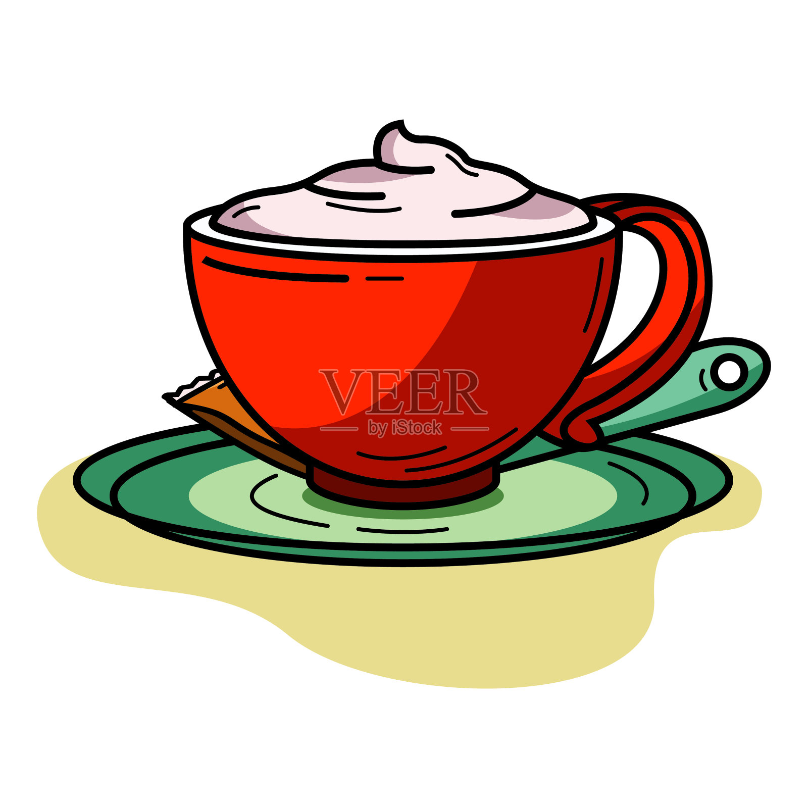 矢量插图咖啡，一杯新鲜的咖啡。插画图片素材